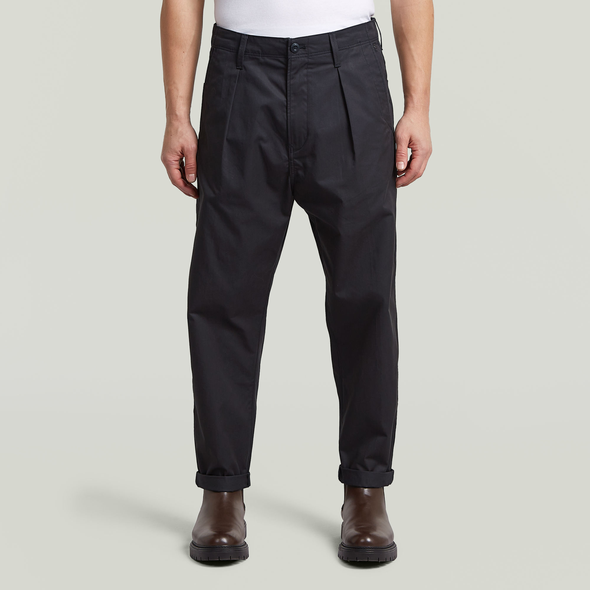 Ignaz Correct Pleated Chino Relaxed - Schwarz - Herren