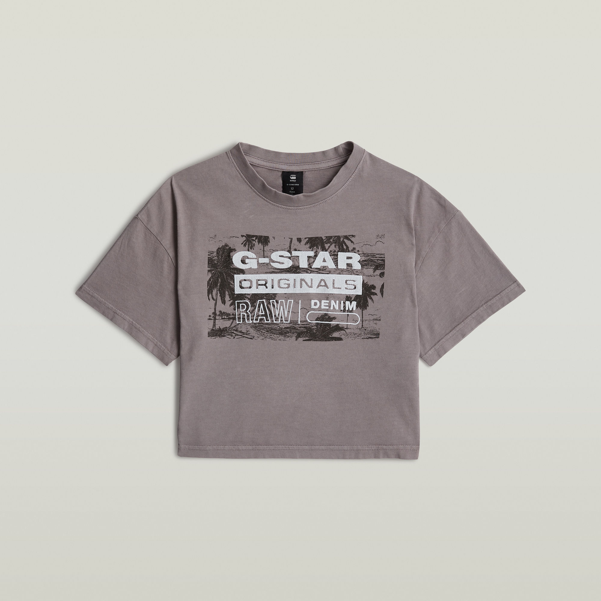 Thumbnail - Girls Cropped Relaxed T-Shirt - Grau - mädchen