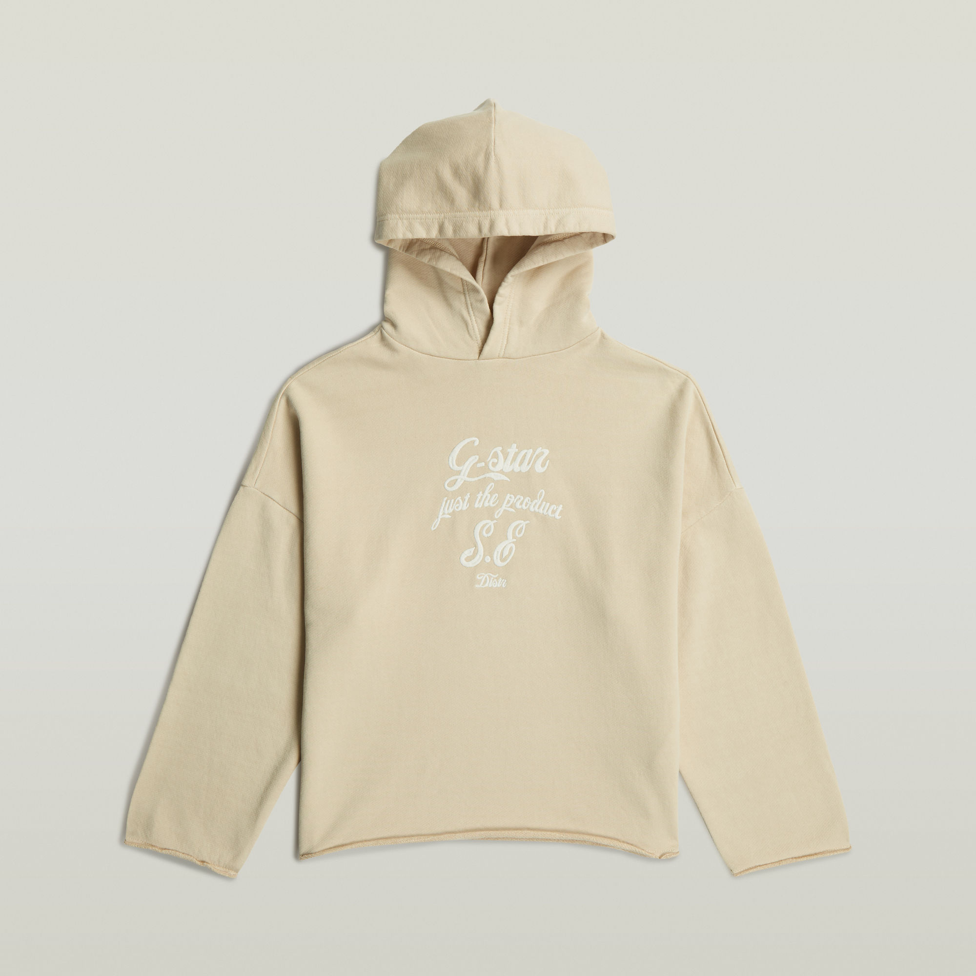 Thumbnail - Girls Basic Hooded Sweatshirt - Beige - mädchen