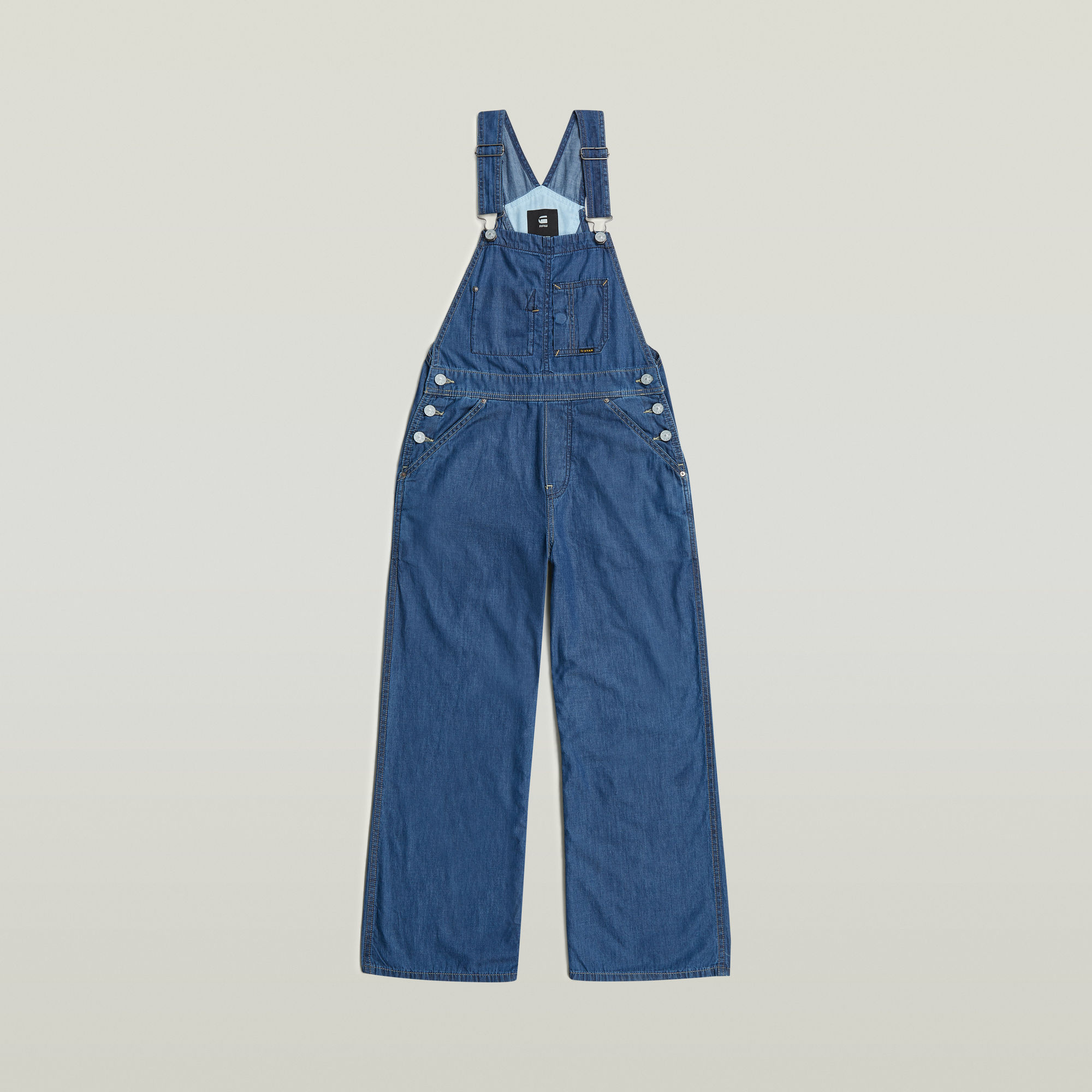 Thumbnail - Girls Midi Dungaree - Mittelblau - mädchen