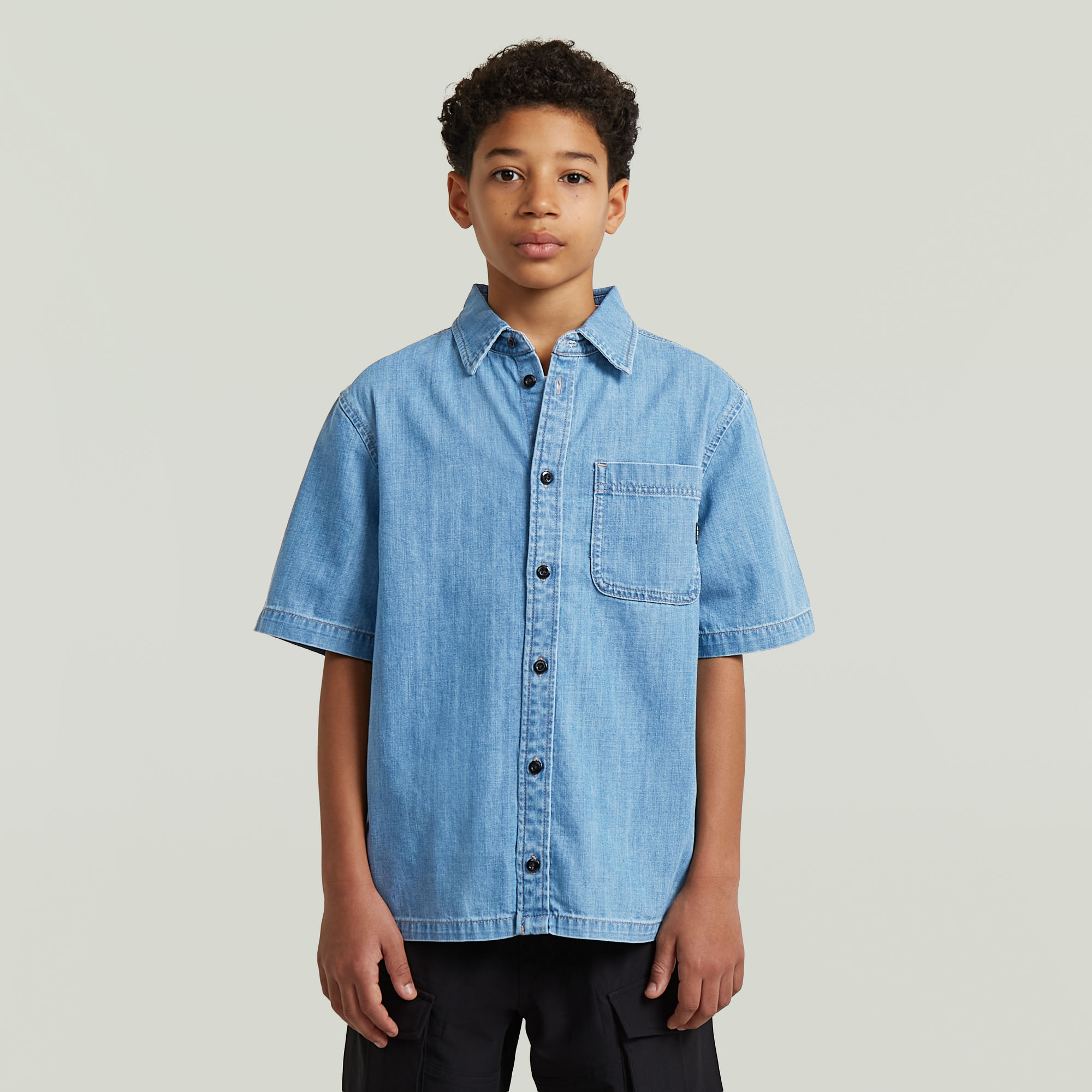 Boys Alvi Hemd - Hellblau - jungen