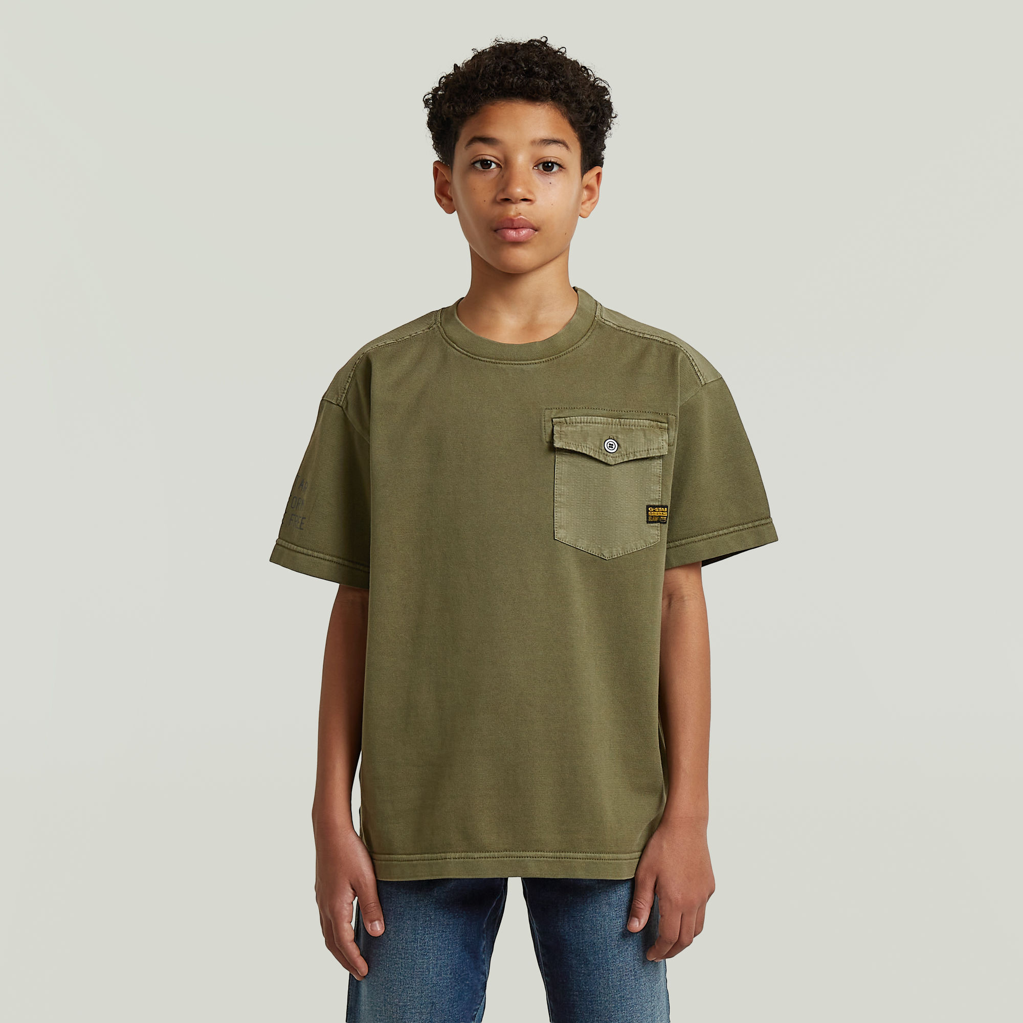 Boys Army Tee Pocket - Grün - jungen