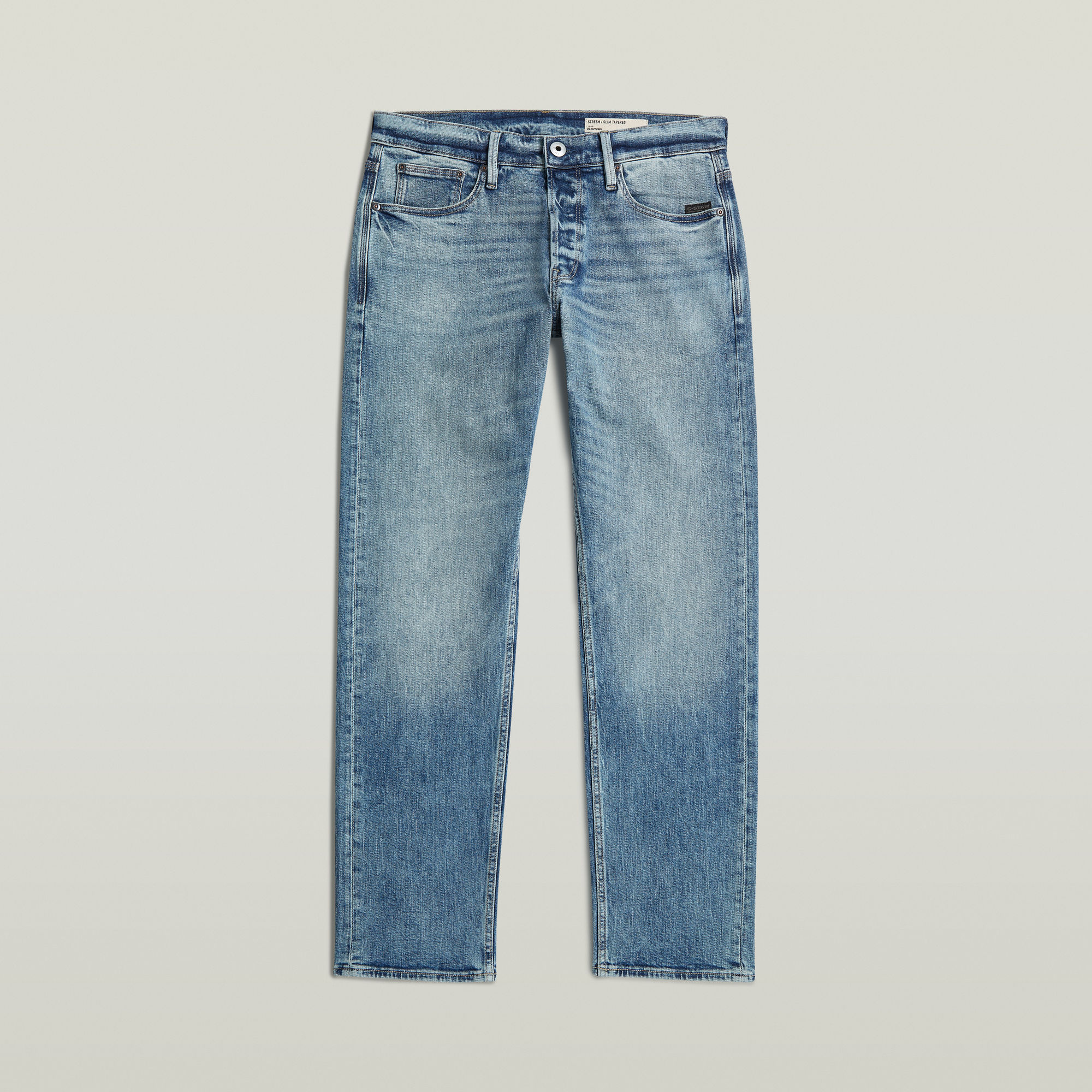 Thumbnail - Streem Slim Tapered Jeans - Mittelblau - Herren