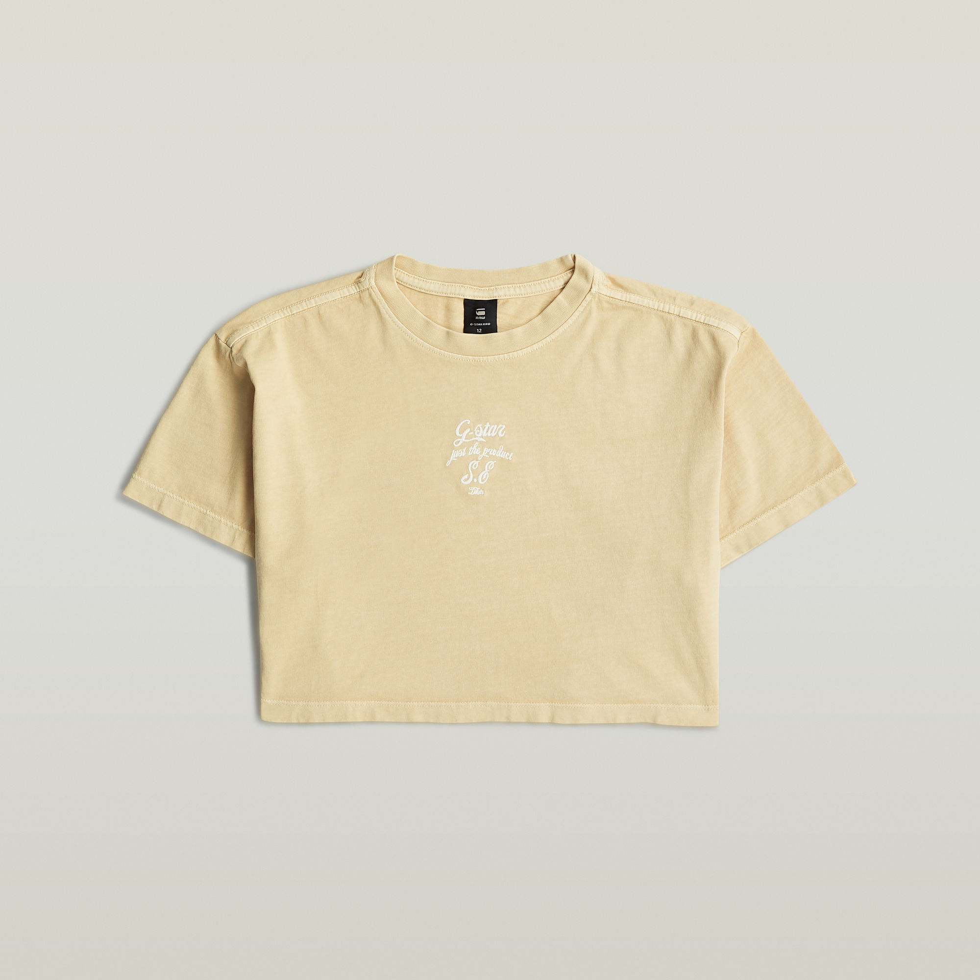 Thumbnail - Girls Boxy Cropped T-Shirt - Beige - mädchen
