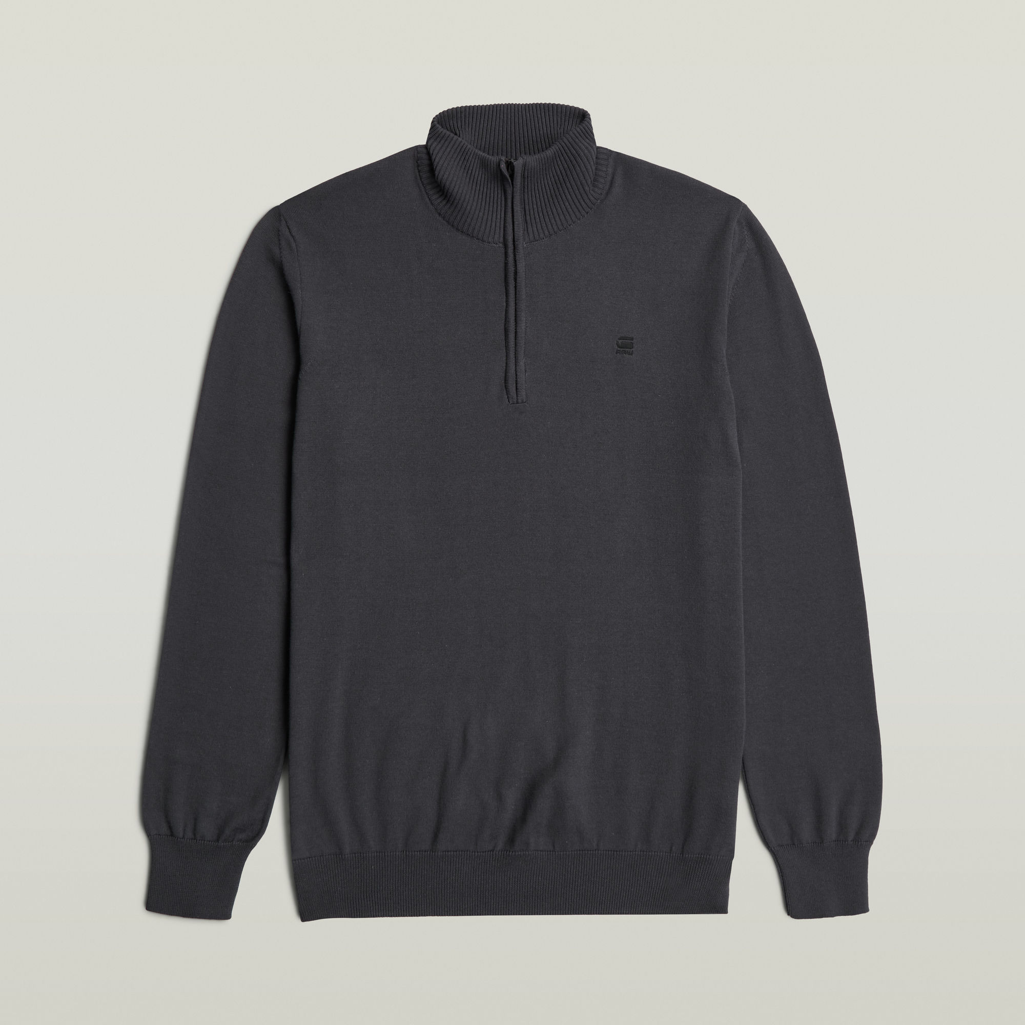 

Half Zip Gebreide Trui - Grijs - Heren