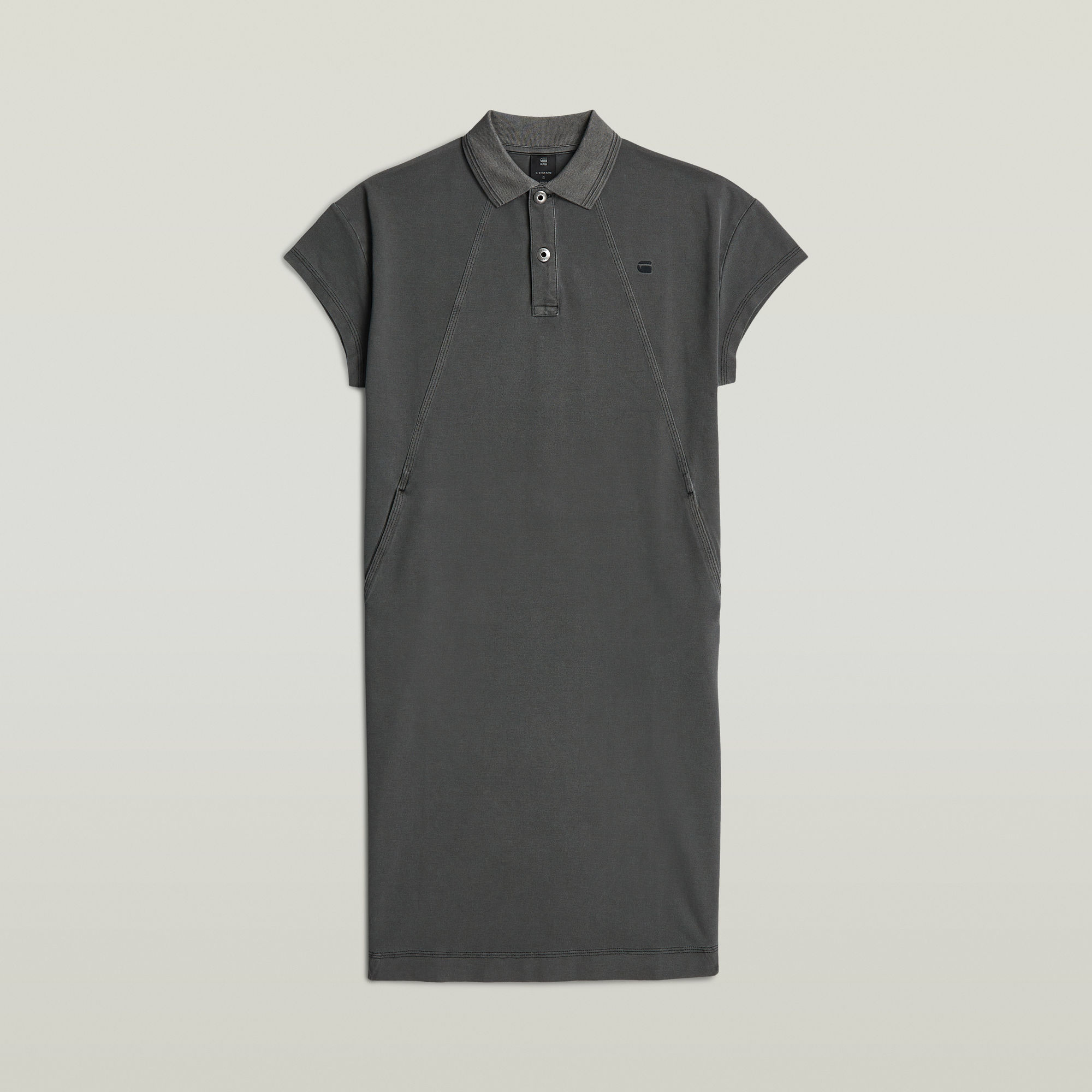 Seam Detail Polo Dress - Schwarz - Damen