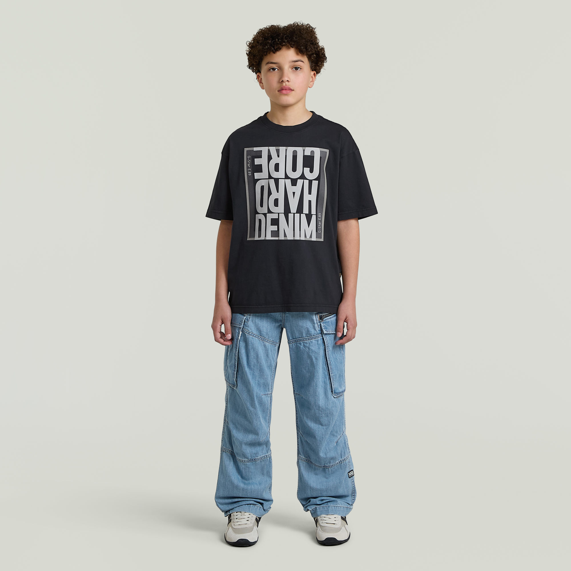 Thumbnail - Boys Oversized T-Shirt - Dunkelblau - jungen