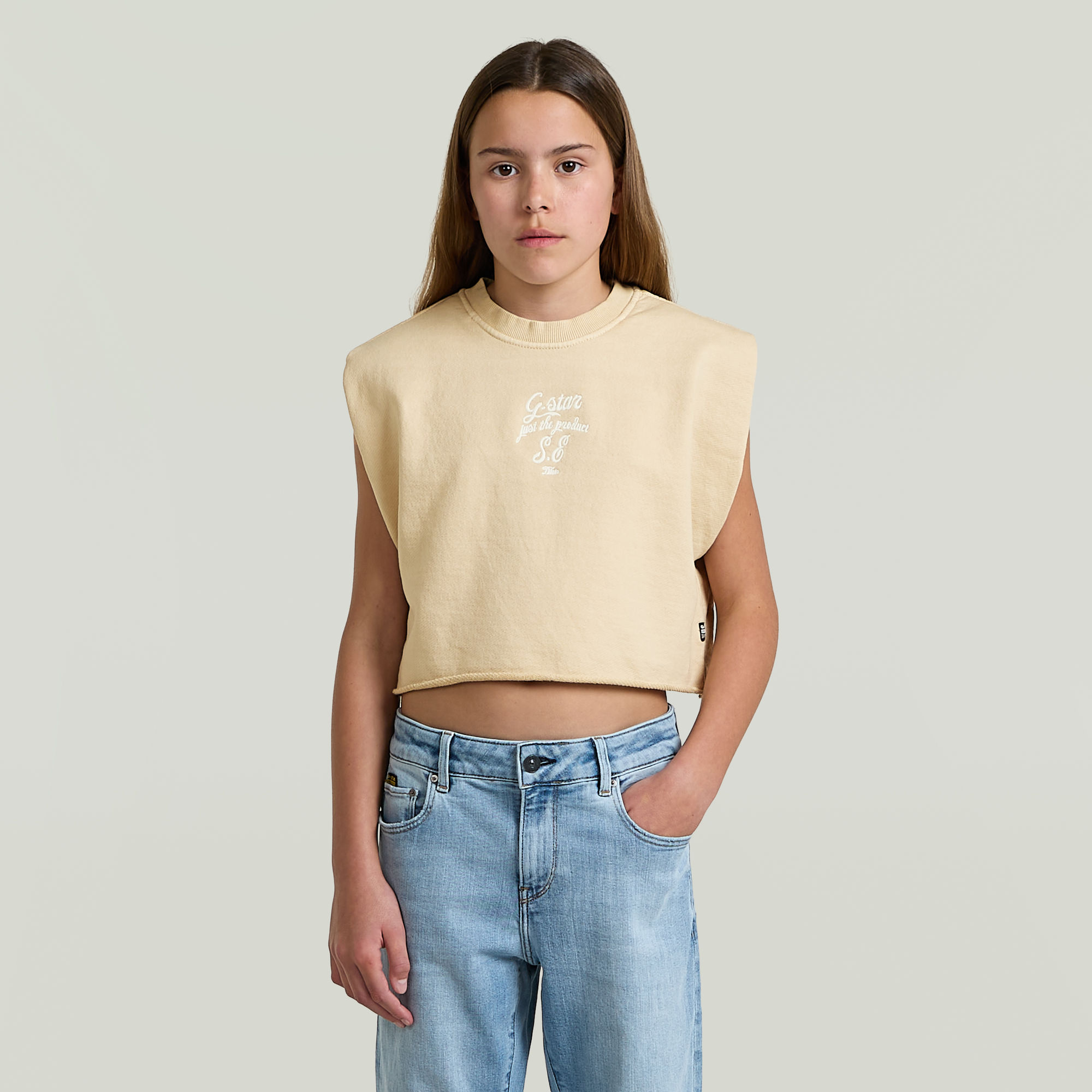 Girls Boxy Sweatshirt - Beige - mädchen
