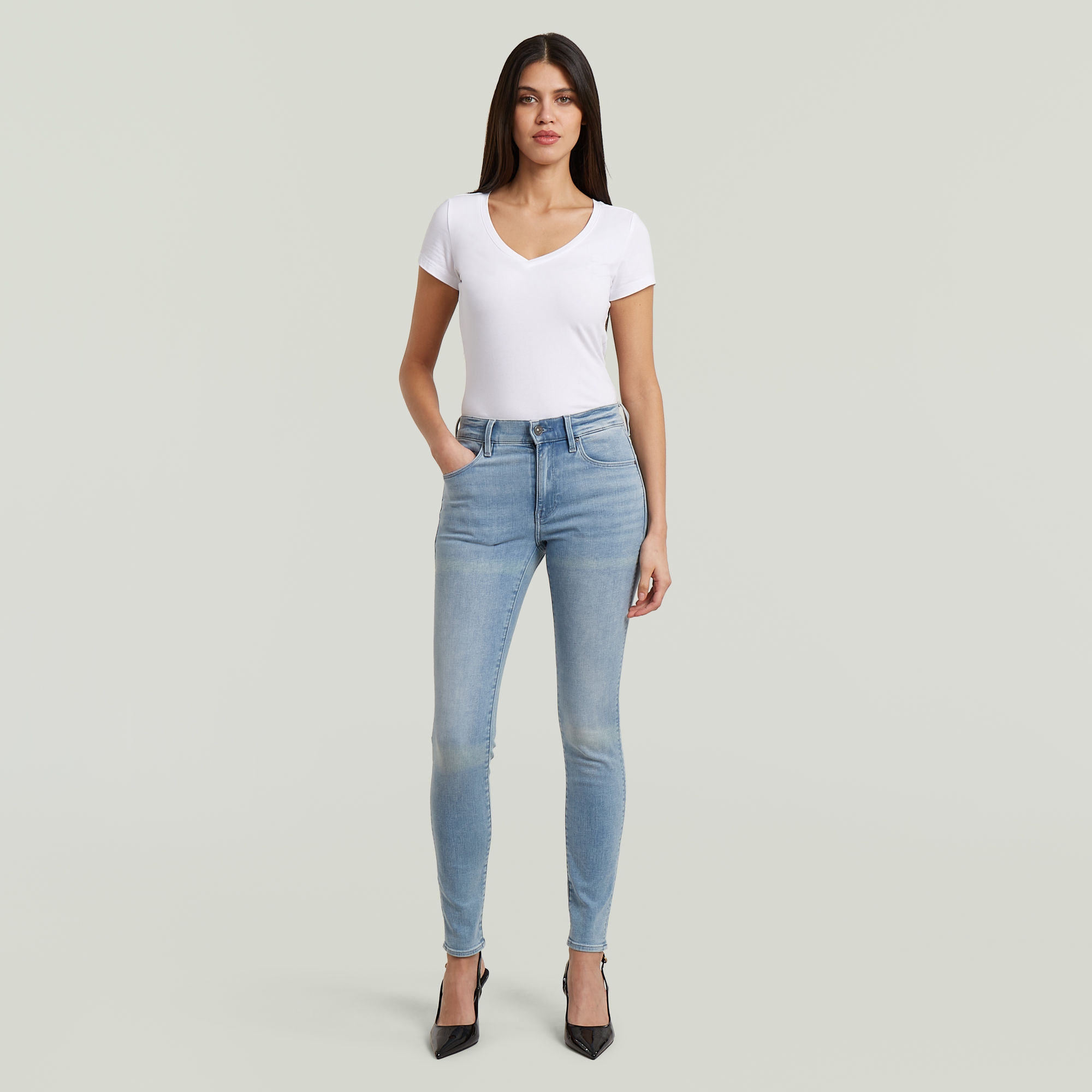 Thumbnail - 3301 Skinny Jeans - Mittelblau - Damen