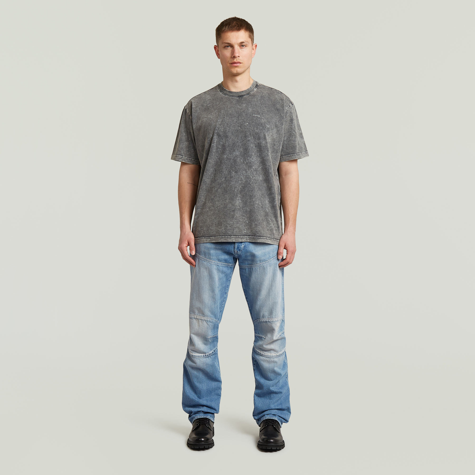 Thumbnail - Acid Washed T-Shirt - Schwarz - Herren