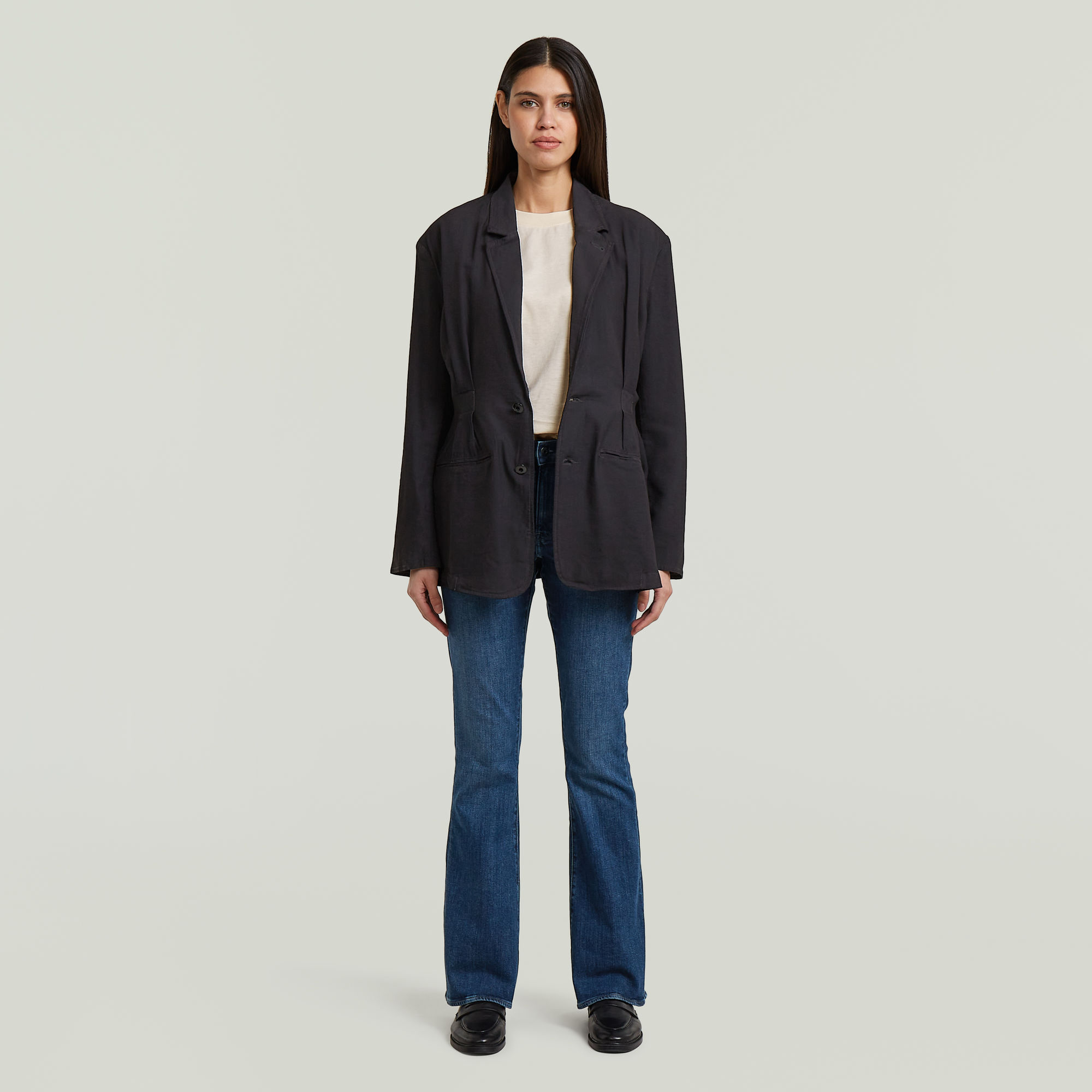 Thumbnail - Cinched Blazer - Schwarz - Damen