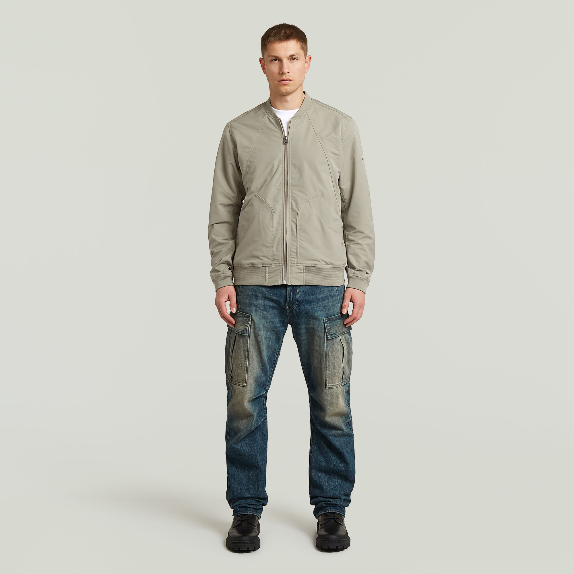 Thumbnail - Unpadded Bomberjacke - Beige - Herren