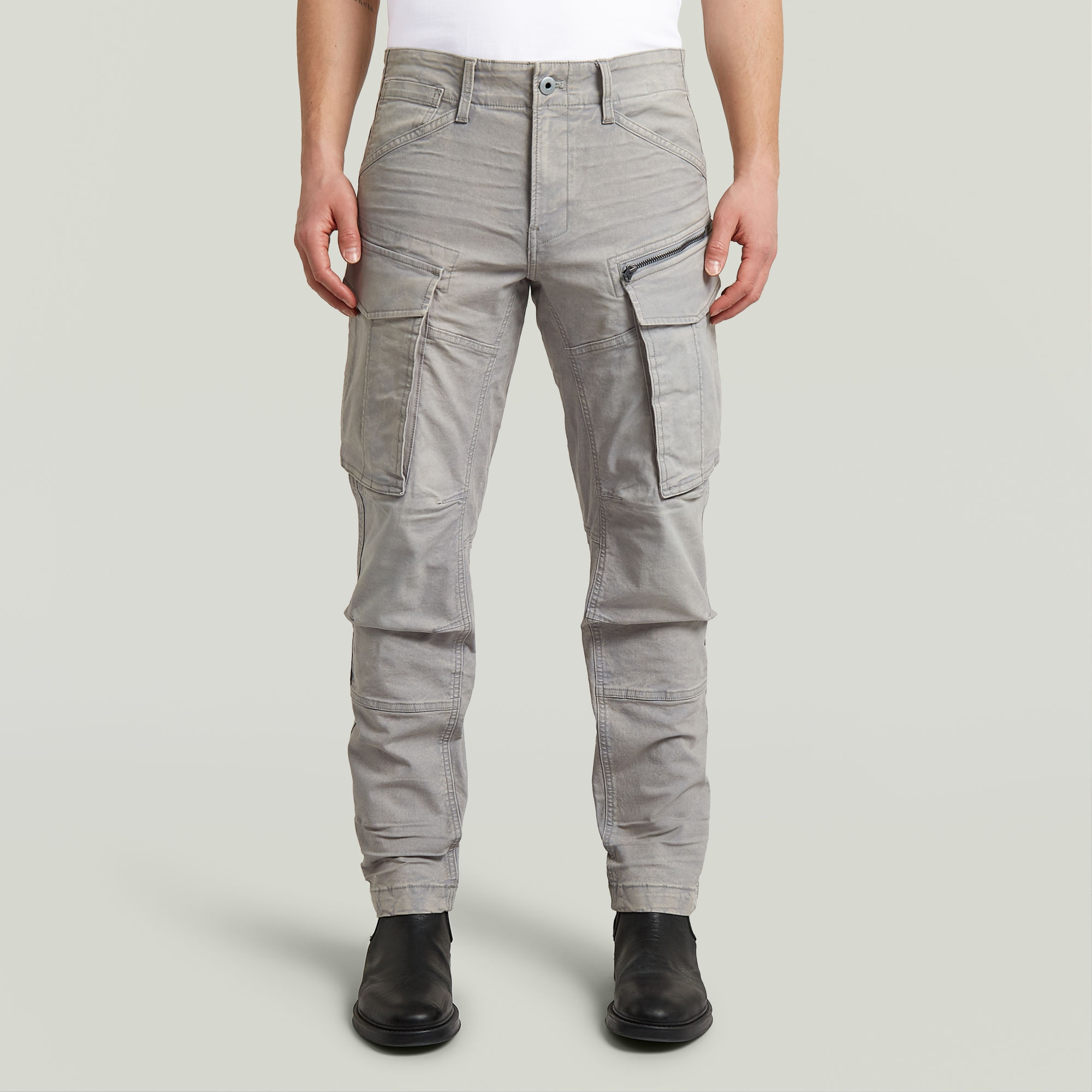 

Rovic Zip 3D Regular Tapered Pants - Grey - Men