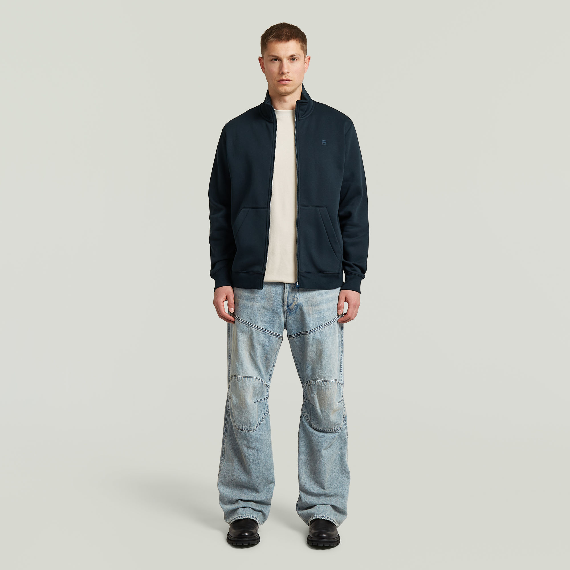 Thumbnail - Premium Core Track Jacket Sweater - Dunkelblau - Herren