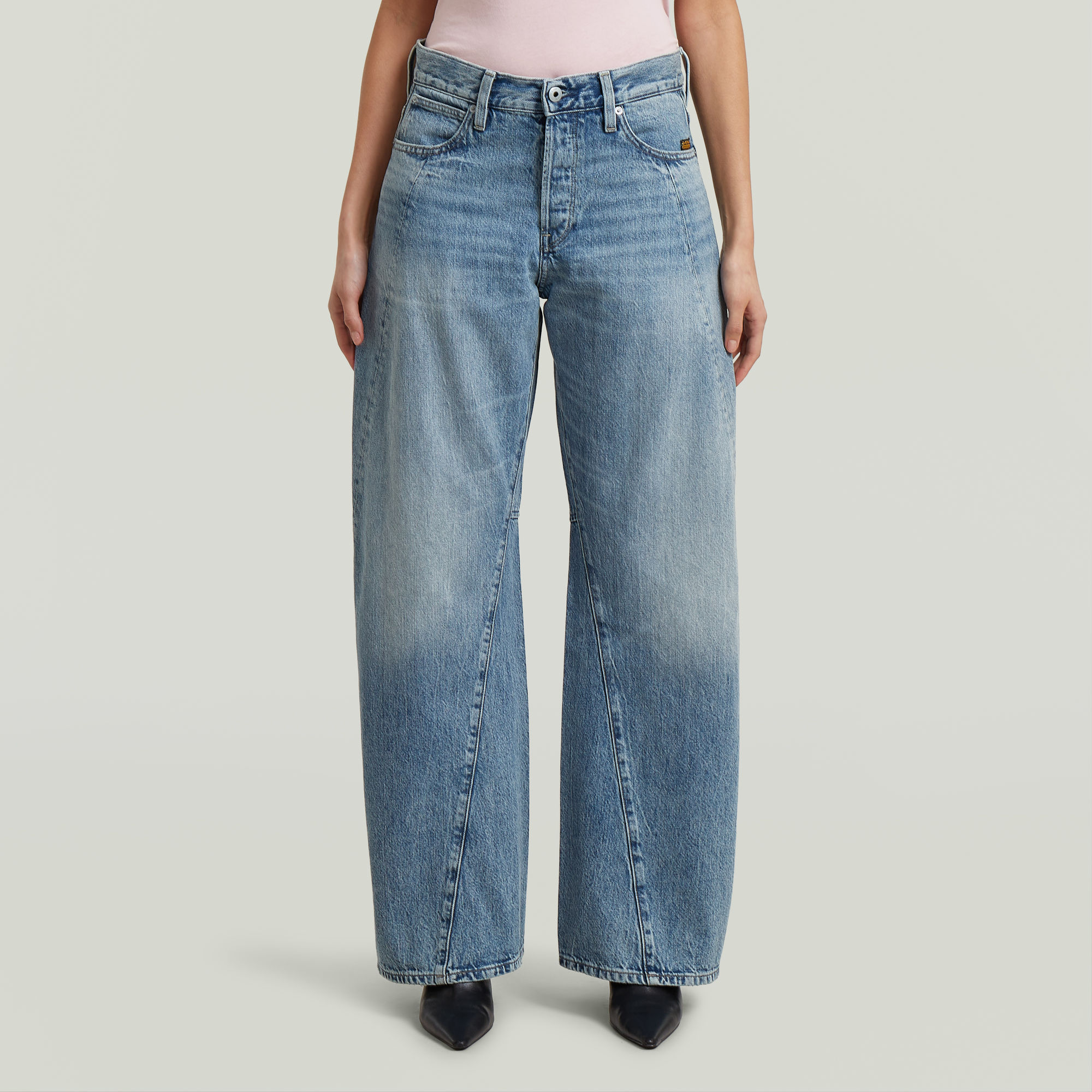 Thumbnail - Contor Wide Jeans - Mittelblau - Damen