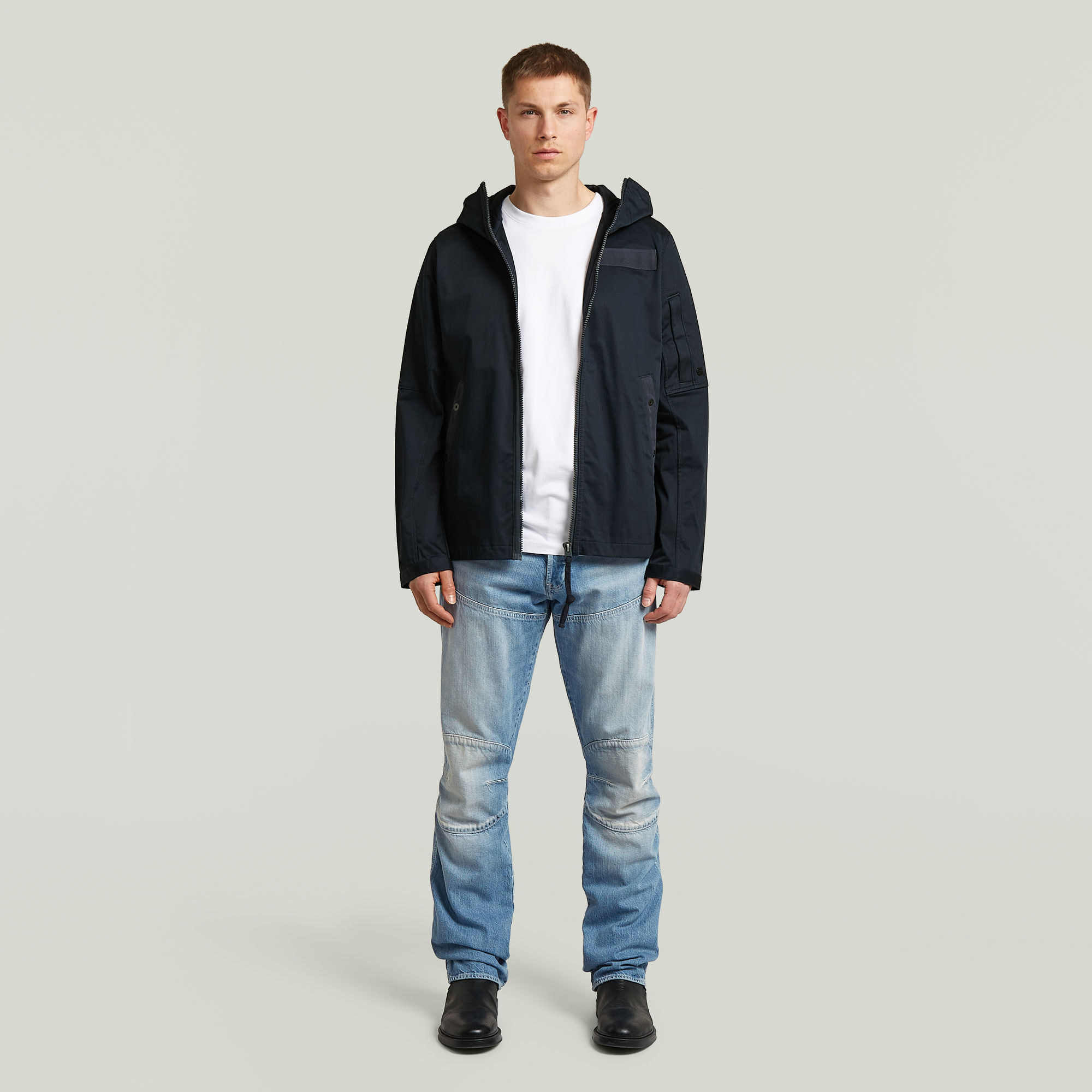 Thumbnail - Batt Hooded Hemd - Dunkelblau - Herren