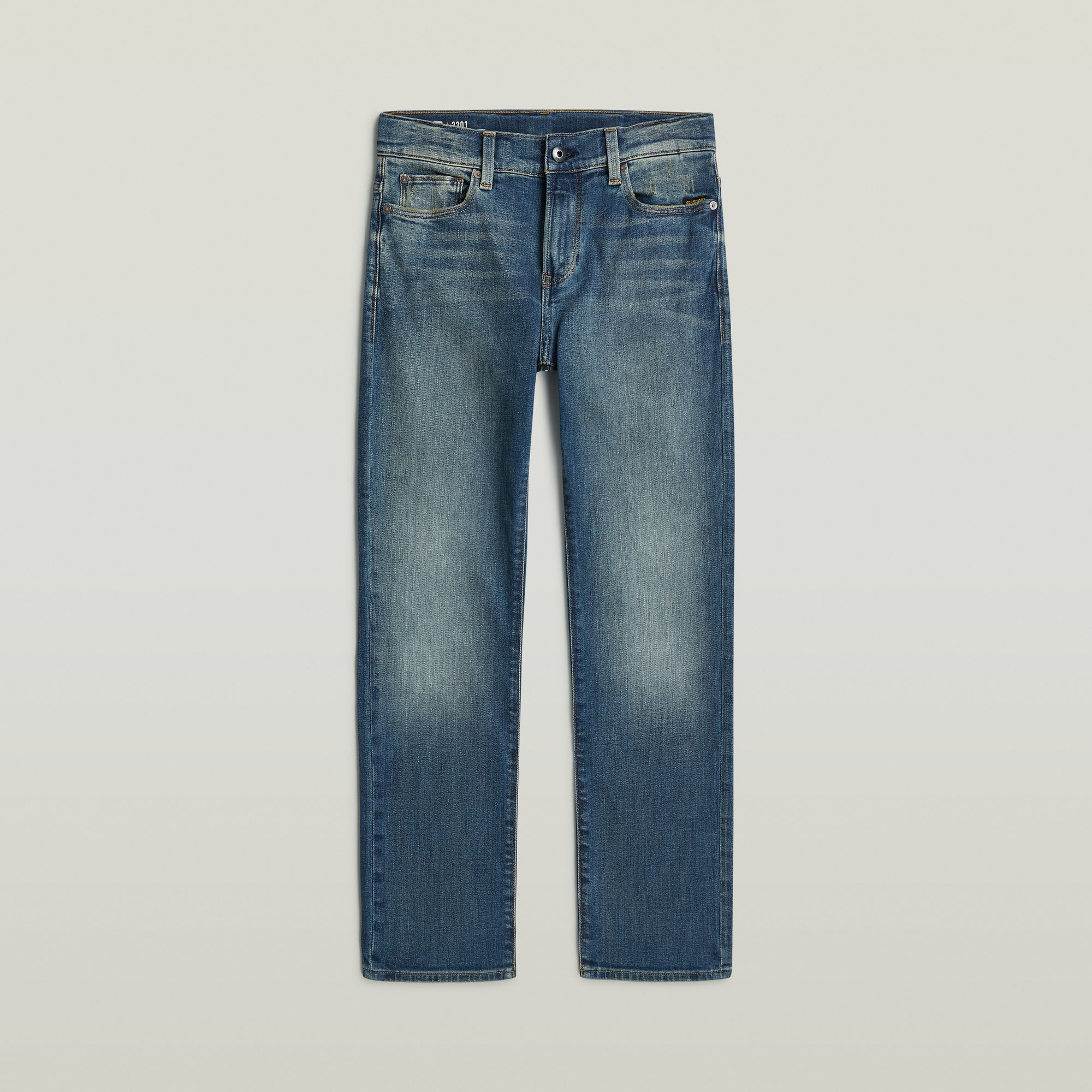 Thumbnail - Boys 3301 Straight Tapered Jeans - Mittelblau - jungen