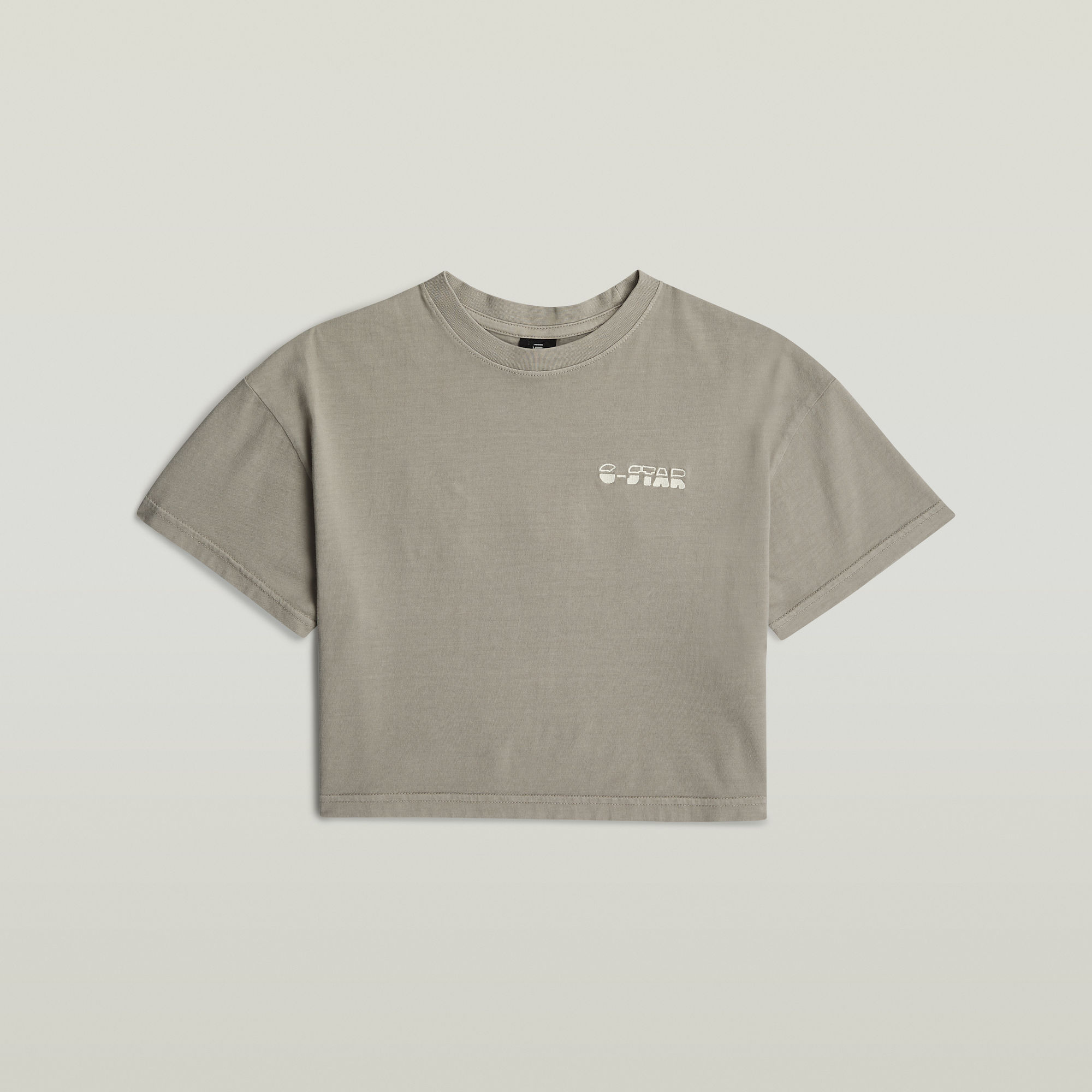 Thumbnail - Girls Cropped Relaxed T-Shirt - Grau - mädchen