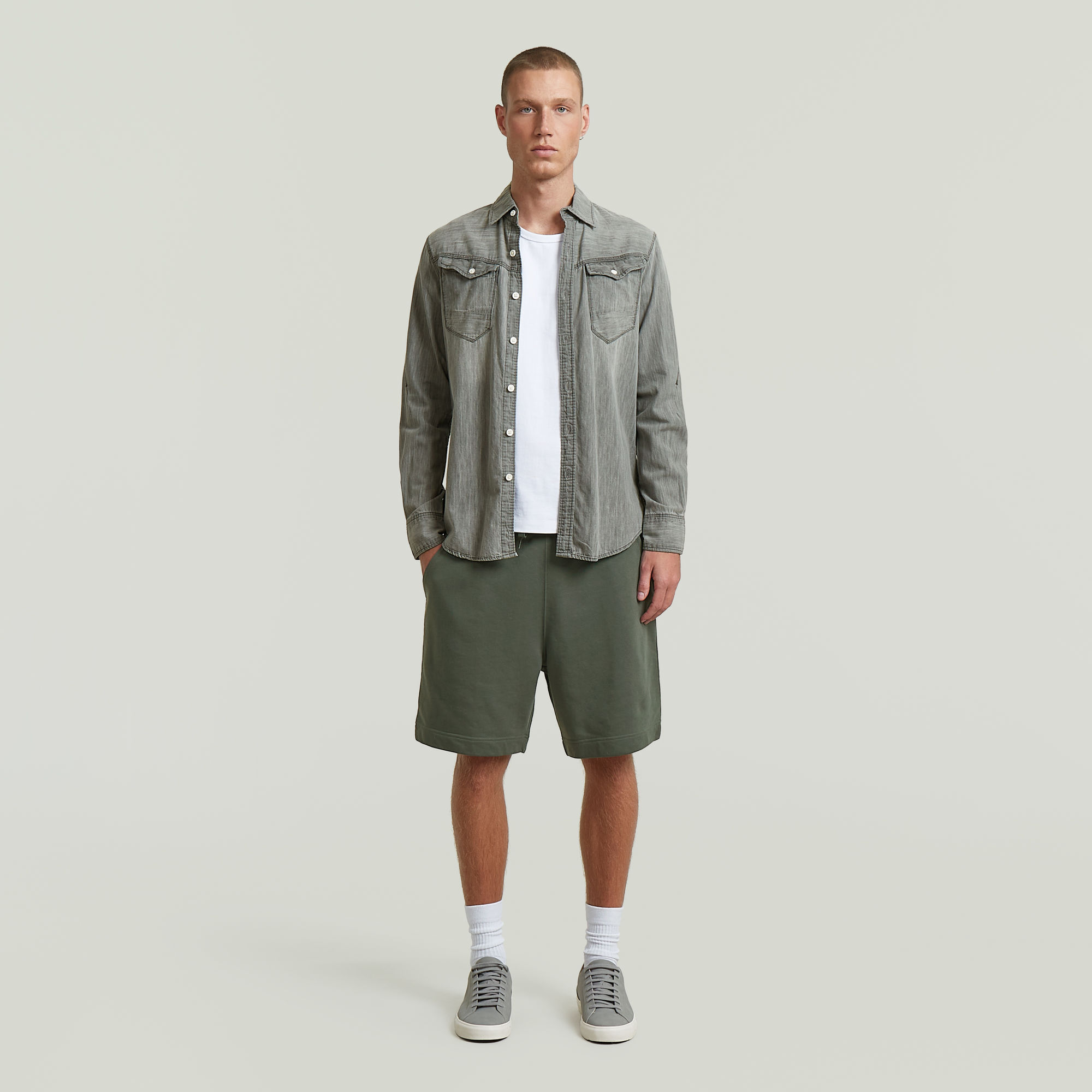 Thumbnail - Core Sweater Shorts - Grau - Herren