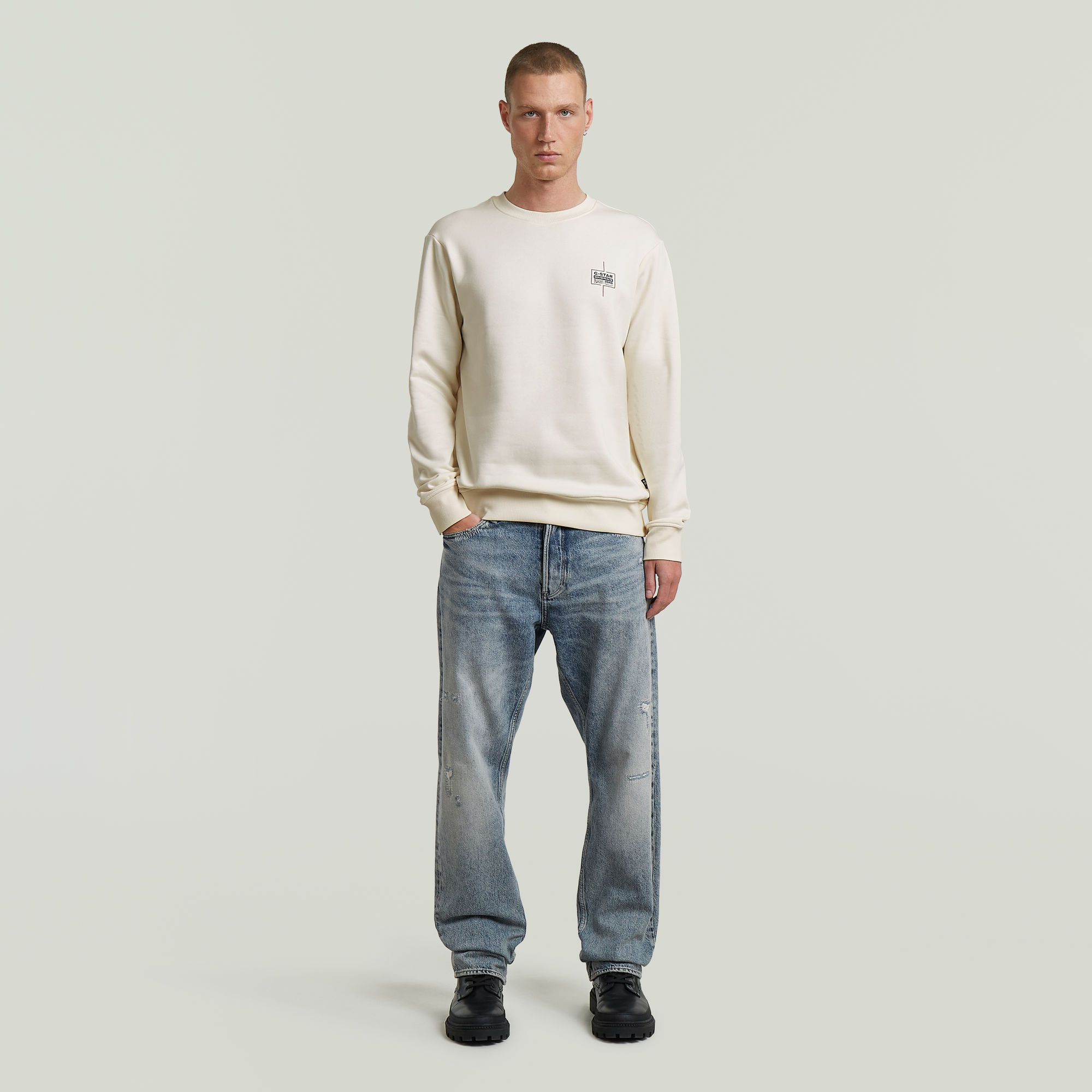 Thumbnail - Logo Sweatshirt - Beige - Herren