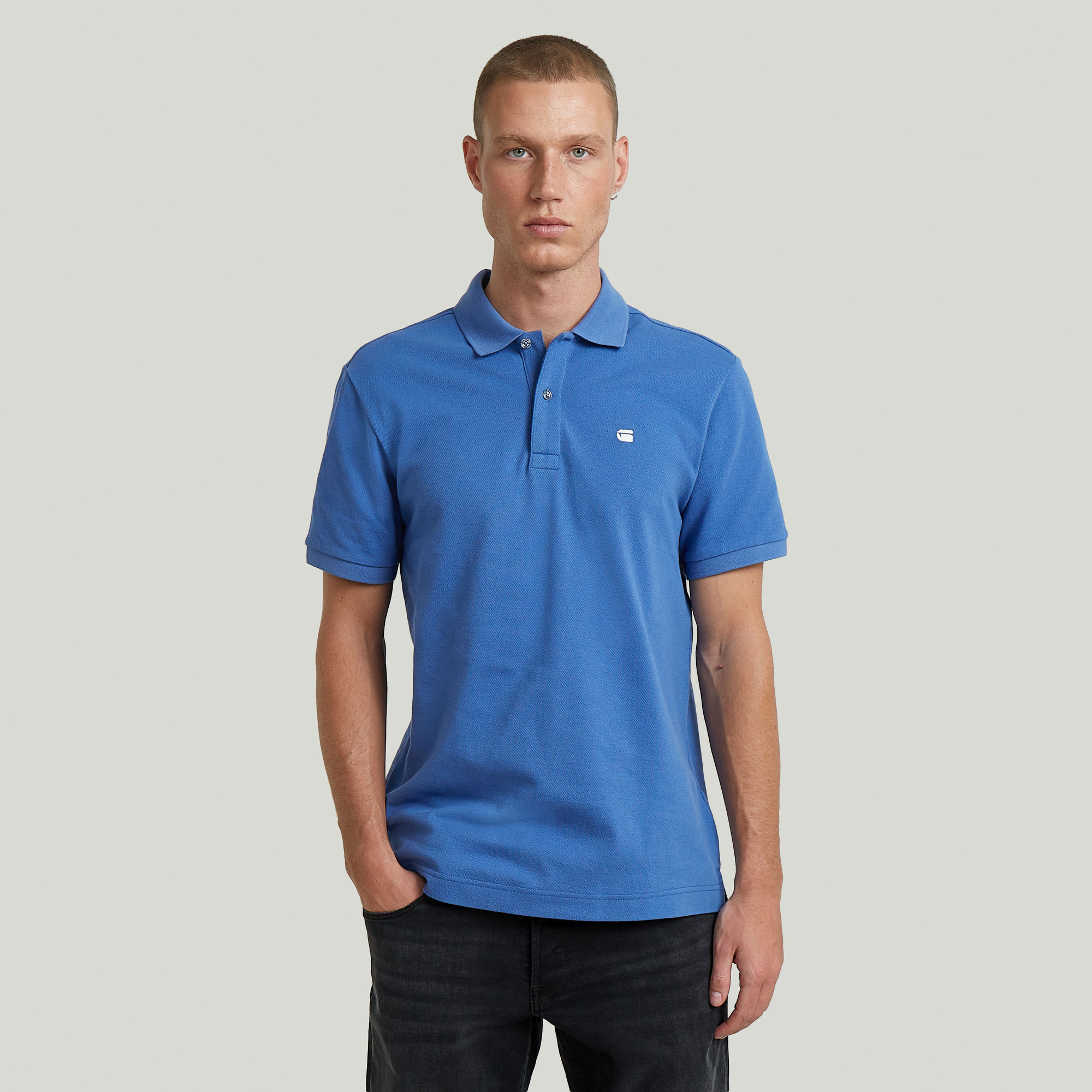 Oluv Slim G Polo - Mittelblau - Herren