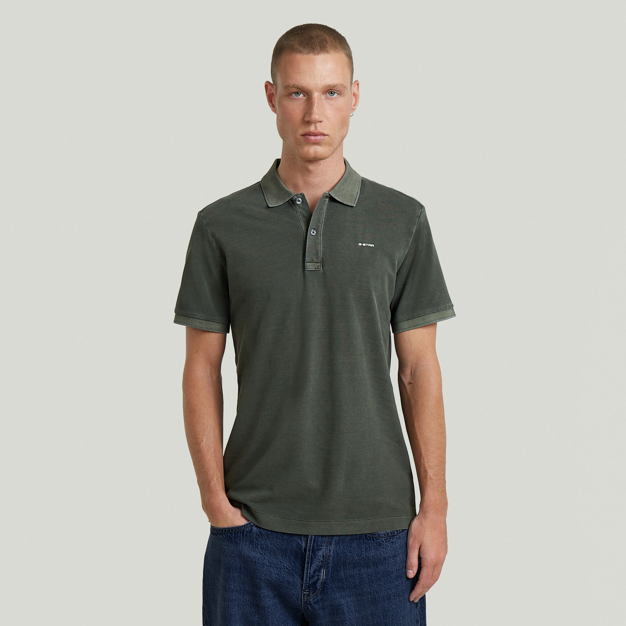 Oluv Slim Poloshirt - Grau - Herren