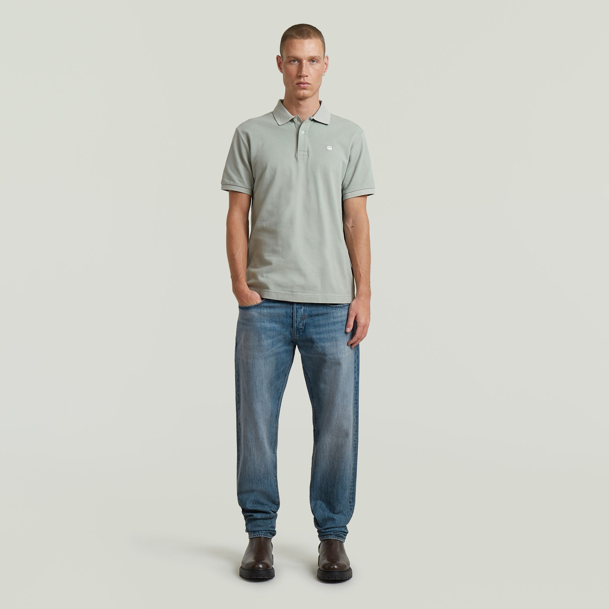 Thumbnail - Oluv Slim G Polo - Grau - Herren