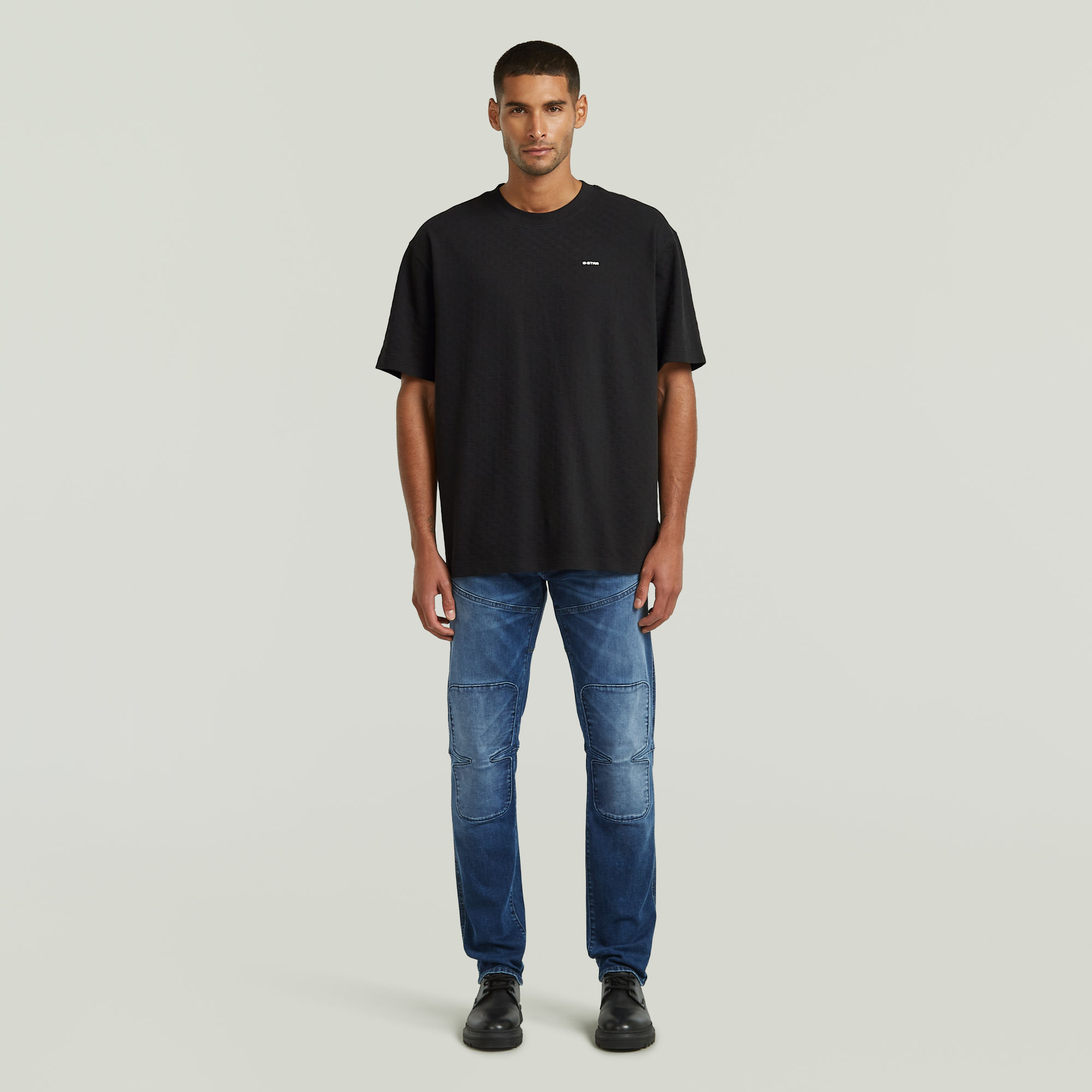 Thumbnail - Structured Relaxed Base T-Shirt - Schwarz - Herren