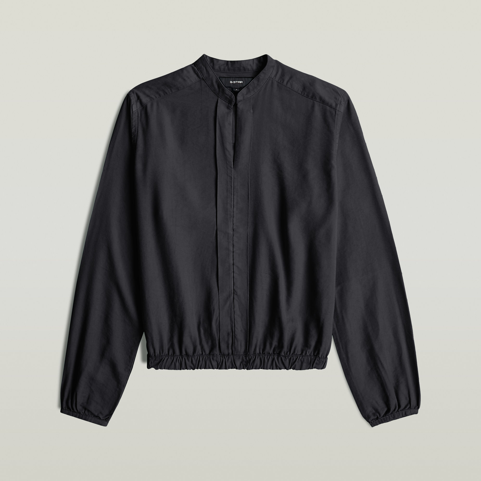 Thumbnail - Stand Up Collar Shirt - Schwarz - Damen