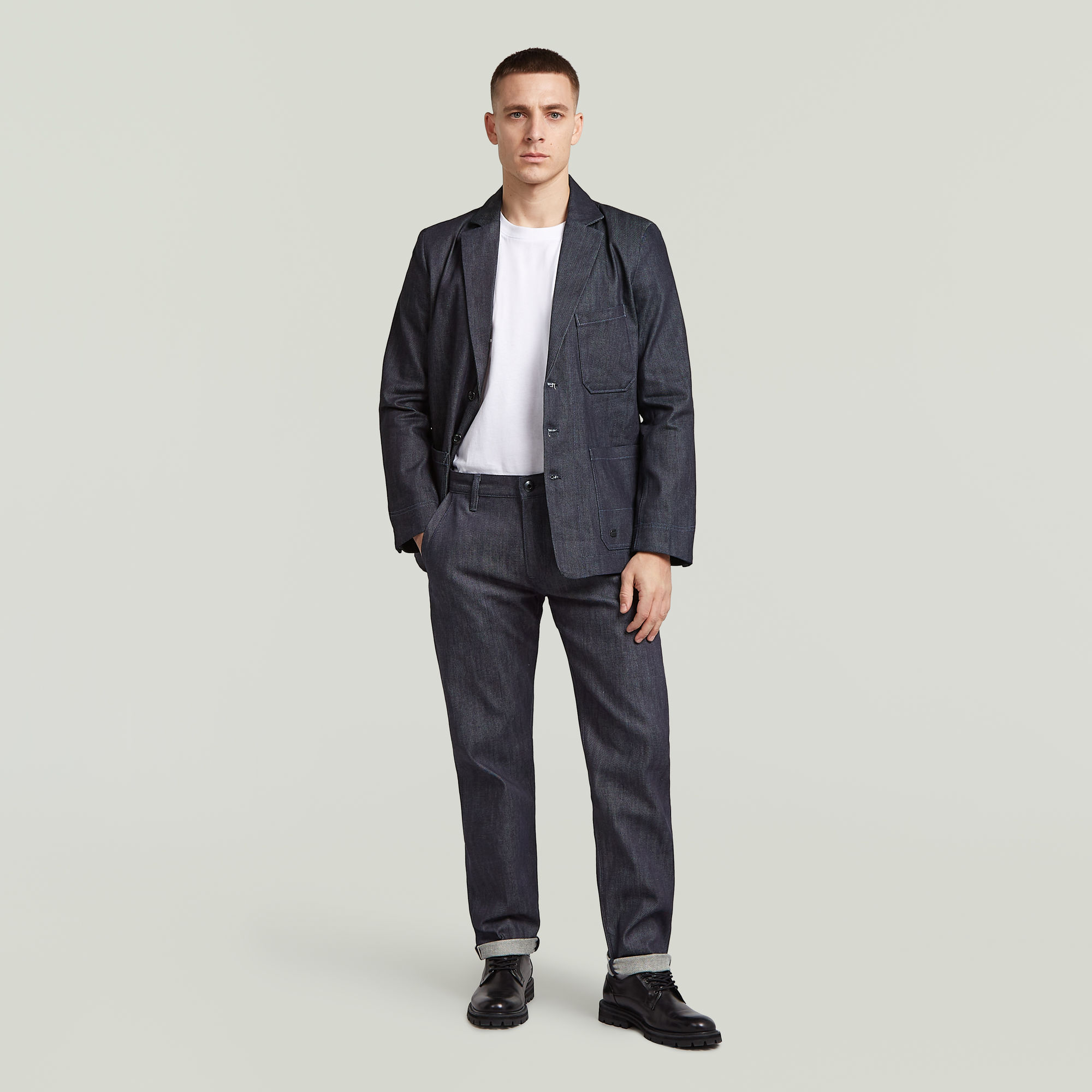 Thumbnail - Otto Correct Morry Chino Selvedge - Dunkelblau - Herren