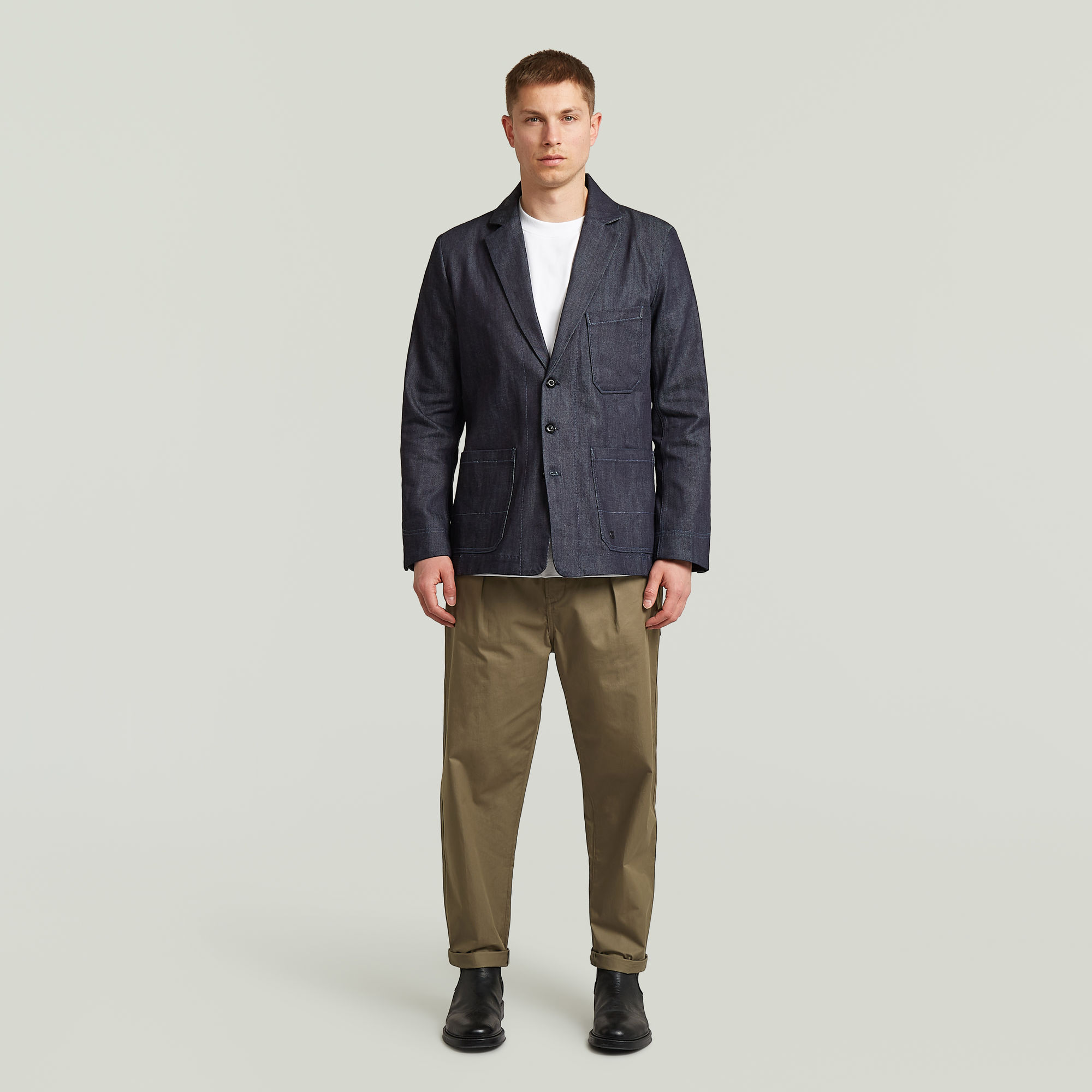 Thumbnail - Mauritz Correct Selvedge Blazer - Dunkelblau - Herren
