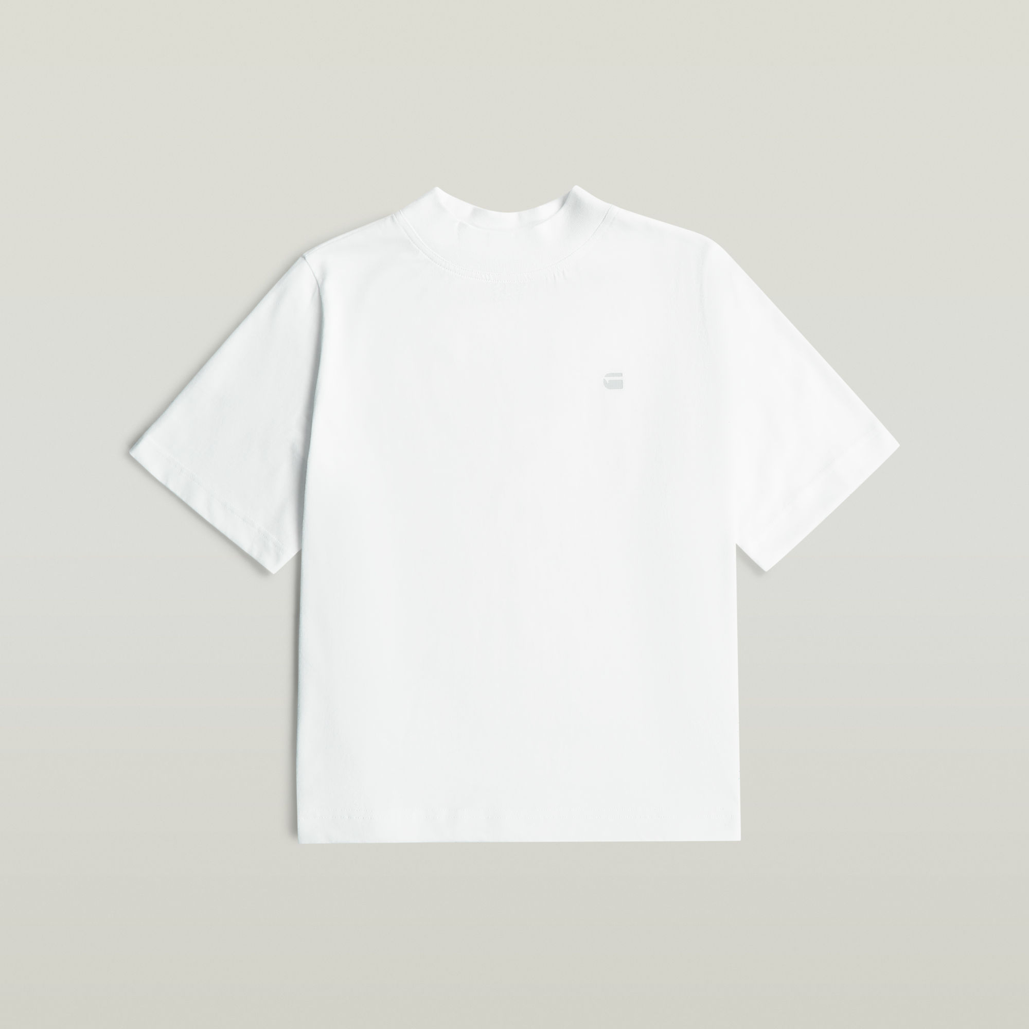 Logo Mock T-Shirt - Weiß - Damen