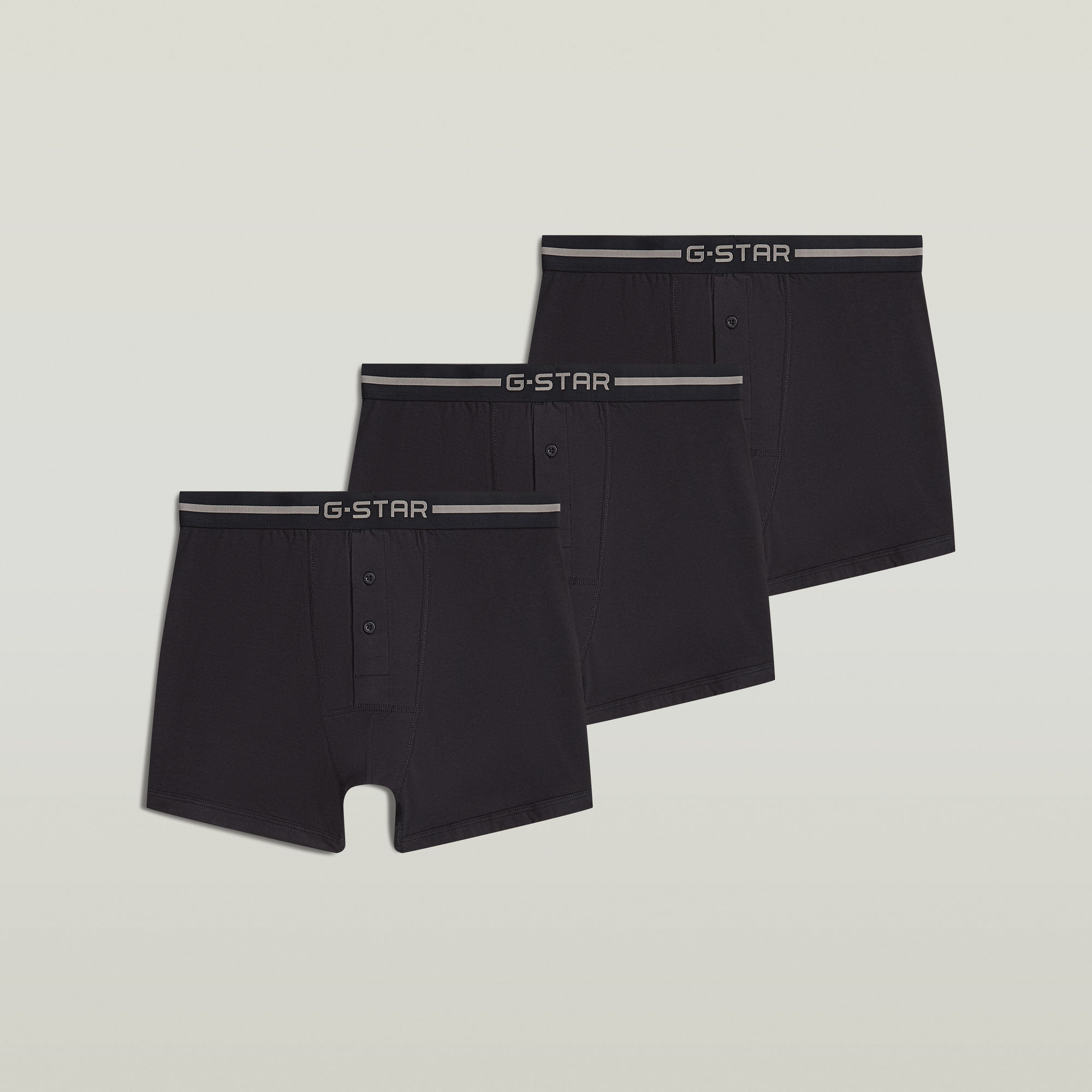 

Button Boxershort Set van 3 - Zwart - Heren