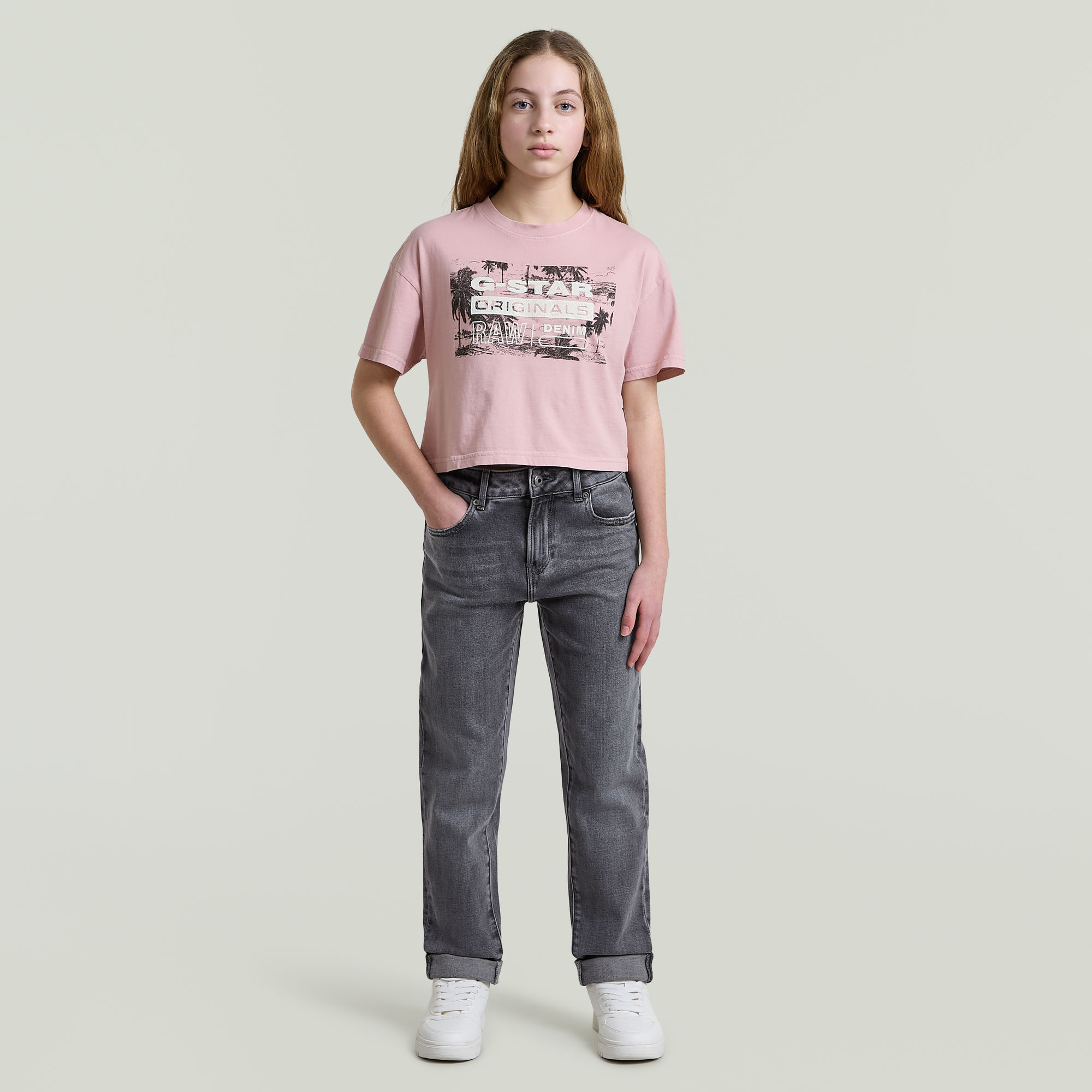 Thumbnail - Girls Kate Boyfriend 2.0 Jeans - Grau - mädchen
