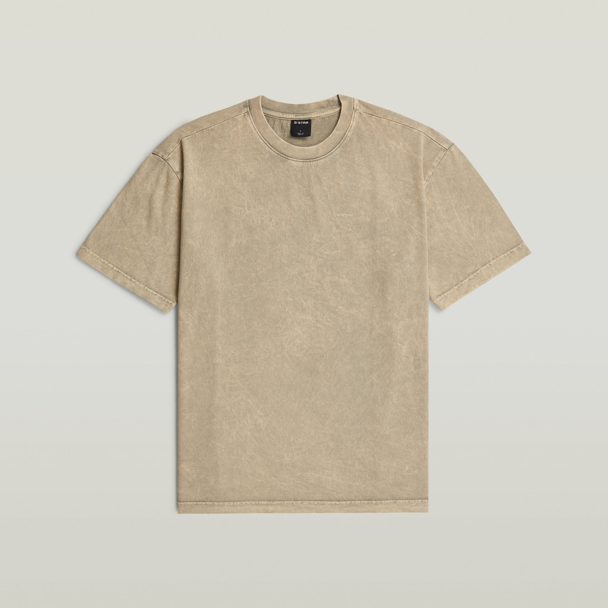 Acid Washed T-Shirt - Beige - Herren