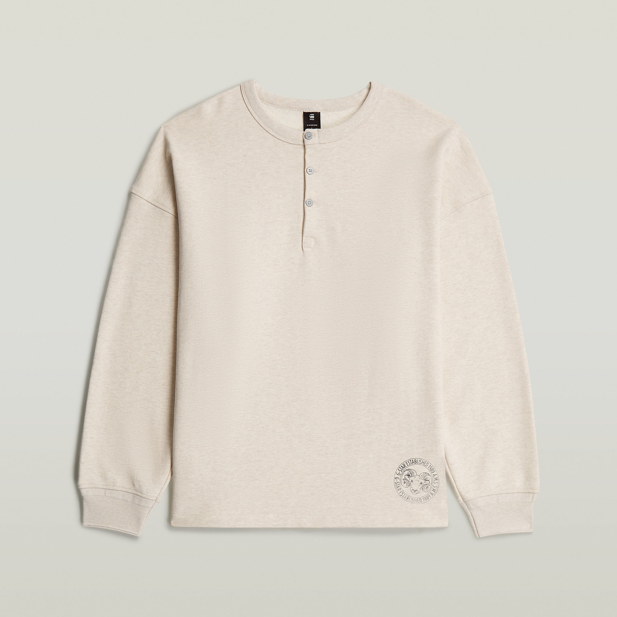 Thumbnail - G-S016 Henley Sweatshirt - Mehrfarbig - Herren