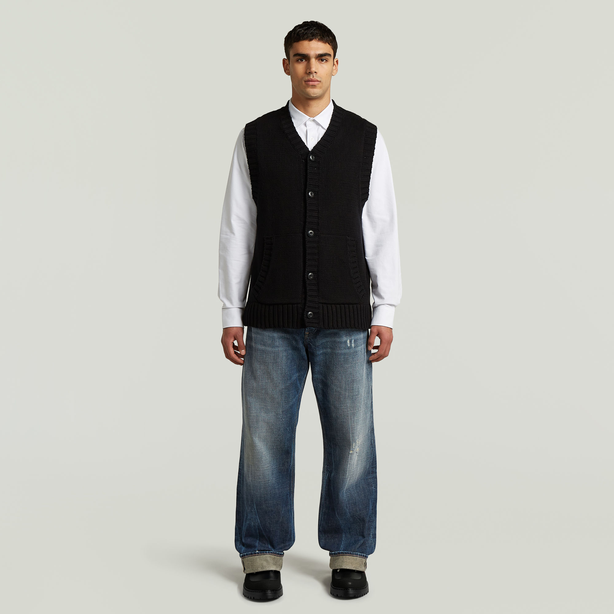 Thumbnail - G-S025 Deeggie Selvedge Jeans - Dunkelblau - Herren