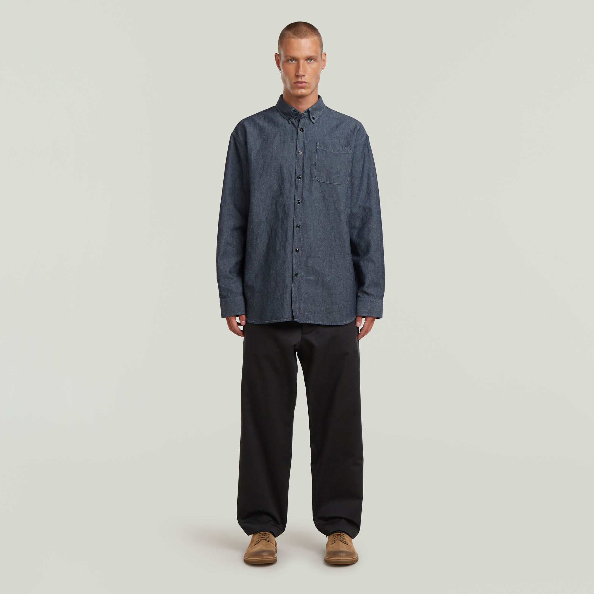 Thumbnail - G-S011 Oxford Hemd - Dunkelblau - Herren