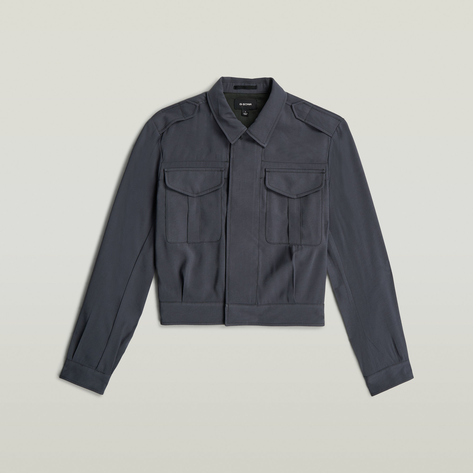 Thumbnail - Officer Short Jacke - Grau - Damen