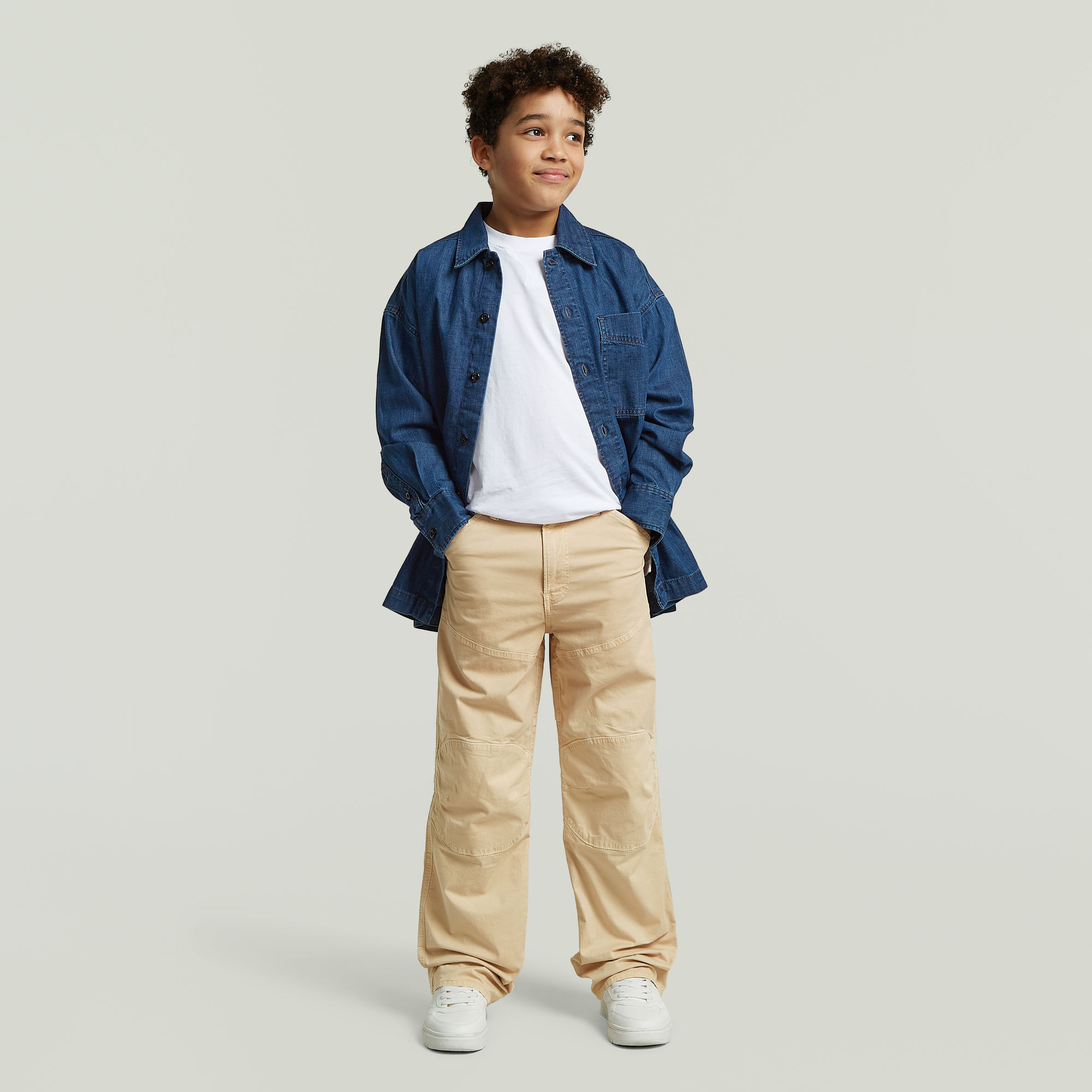 Thumbnail - Boys 5620 3D Loose Worker Pants - Beige - jungen