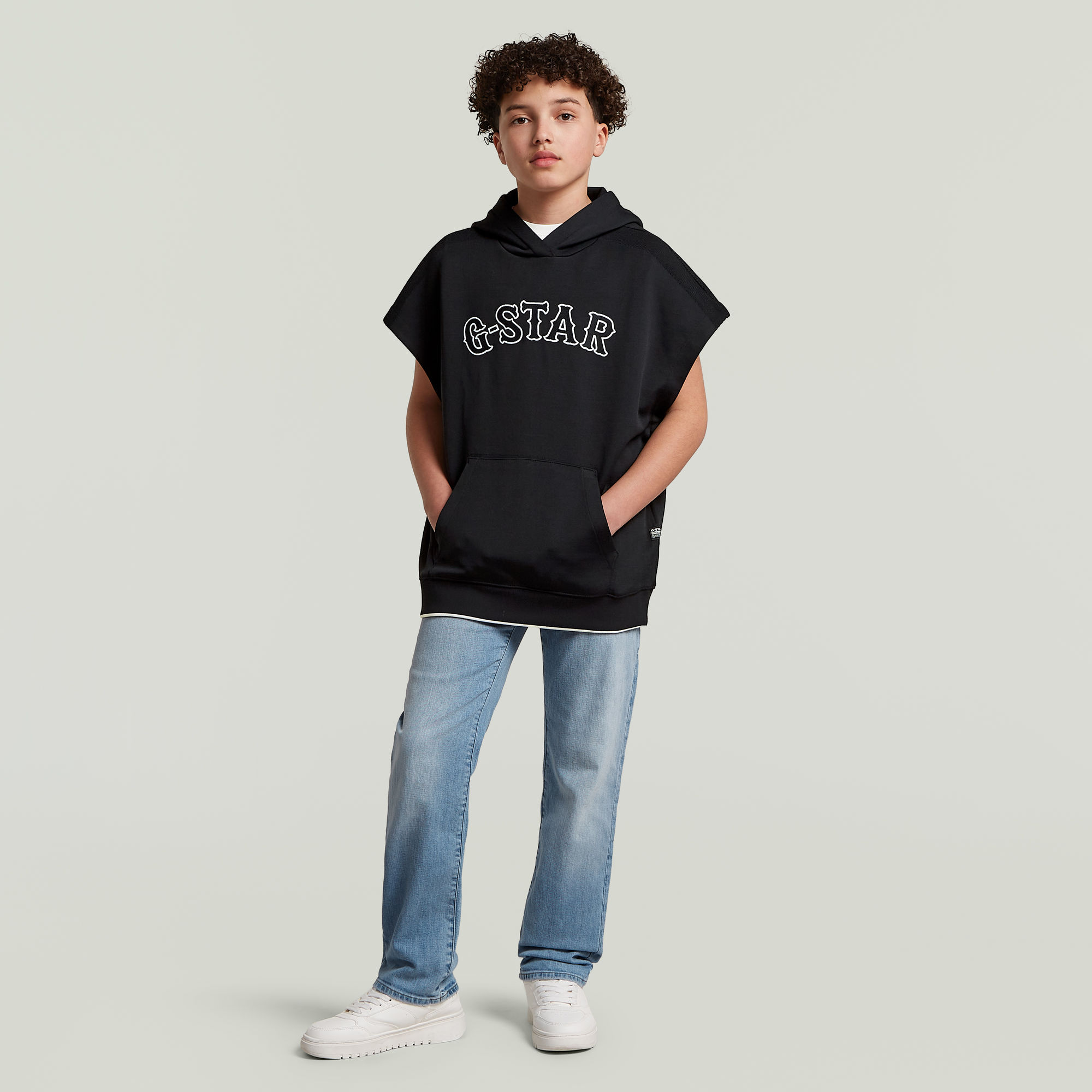 Thumbnail - Boys Hooded Sweatshirt - Schwarz - jungen