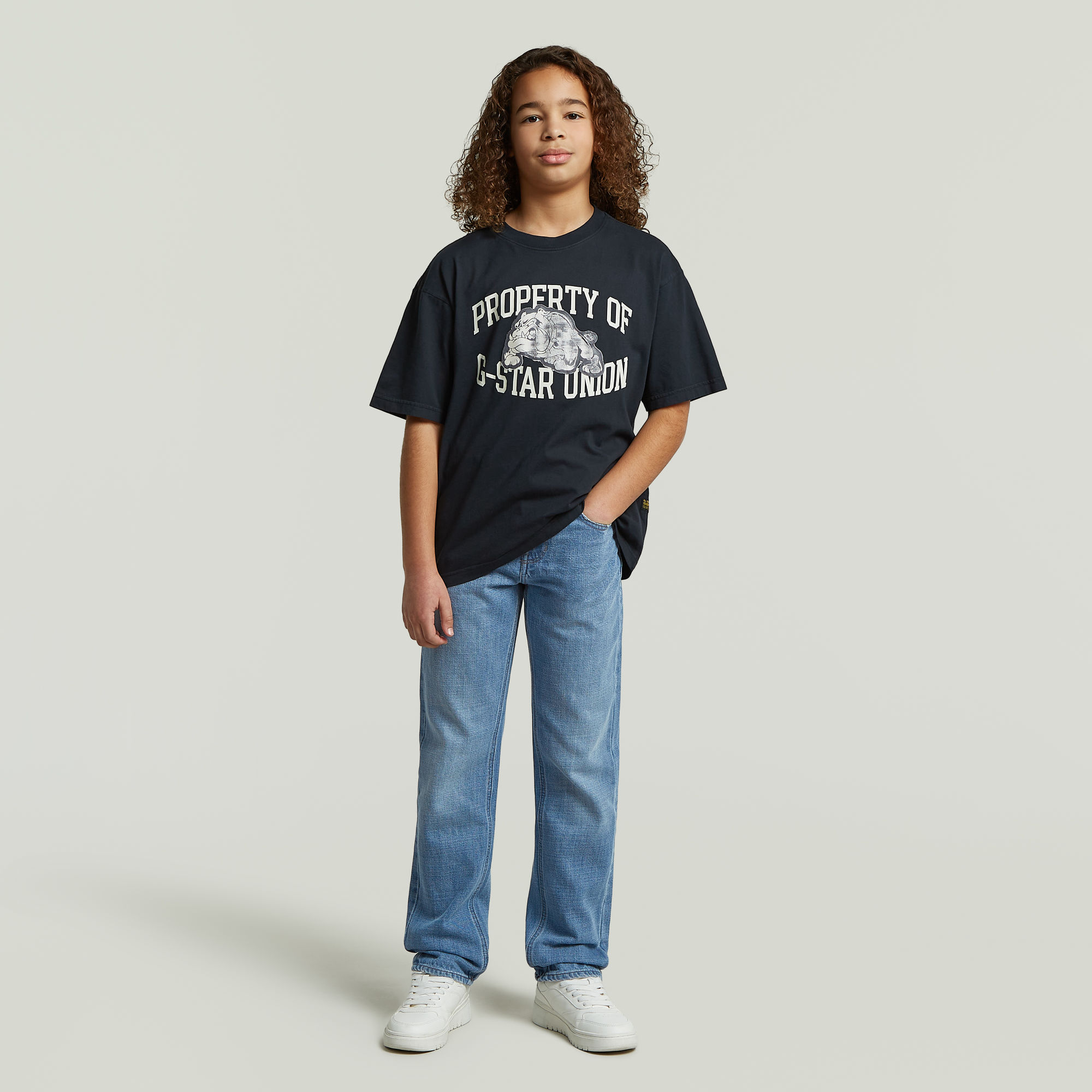 Thumbnail - Boys Oversized T-Shirt - Dunkelblau - jungen
