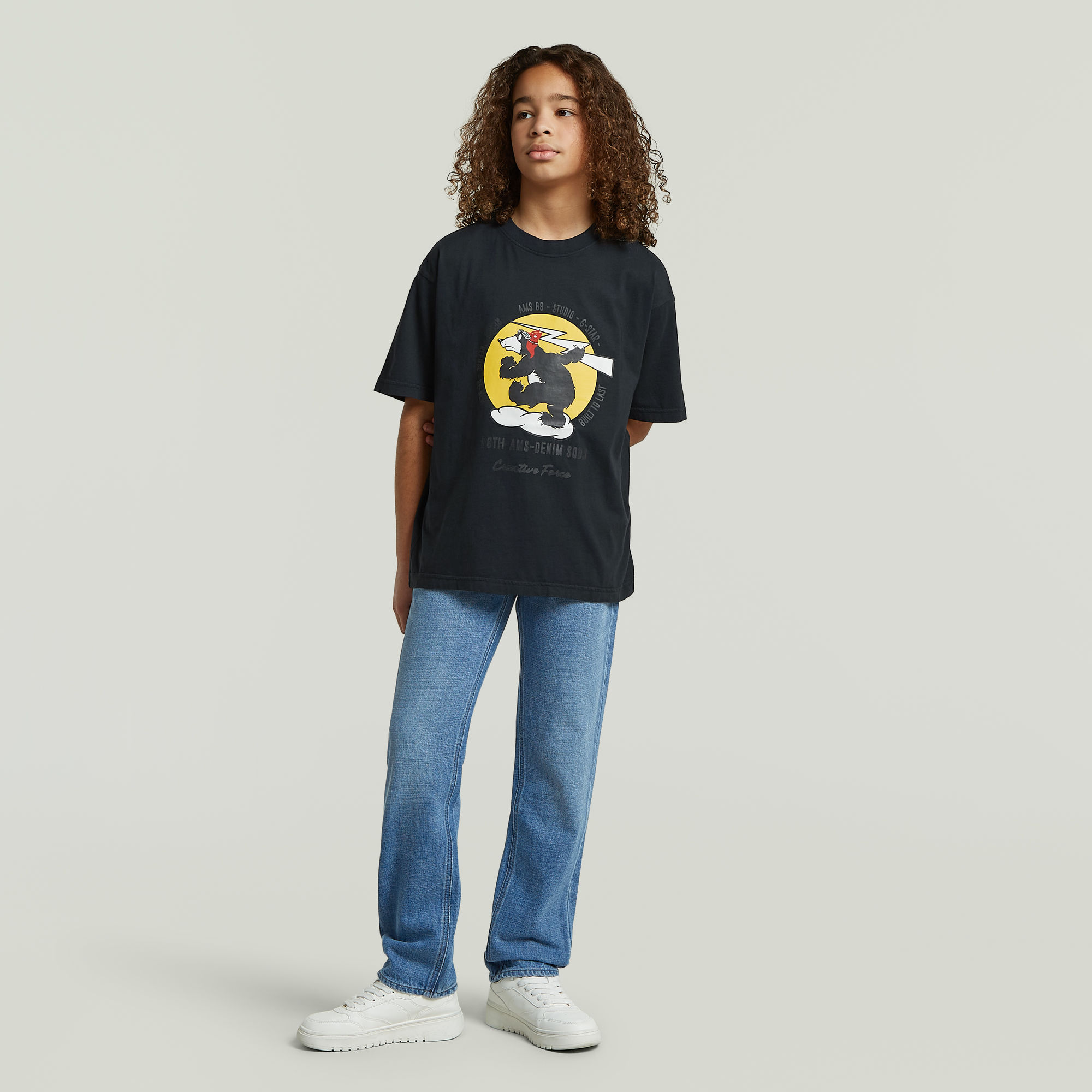 Thumbnail - Boys Oversized T-Shirt - Dunkelblau - jungen