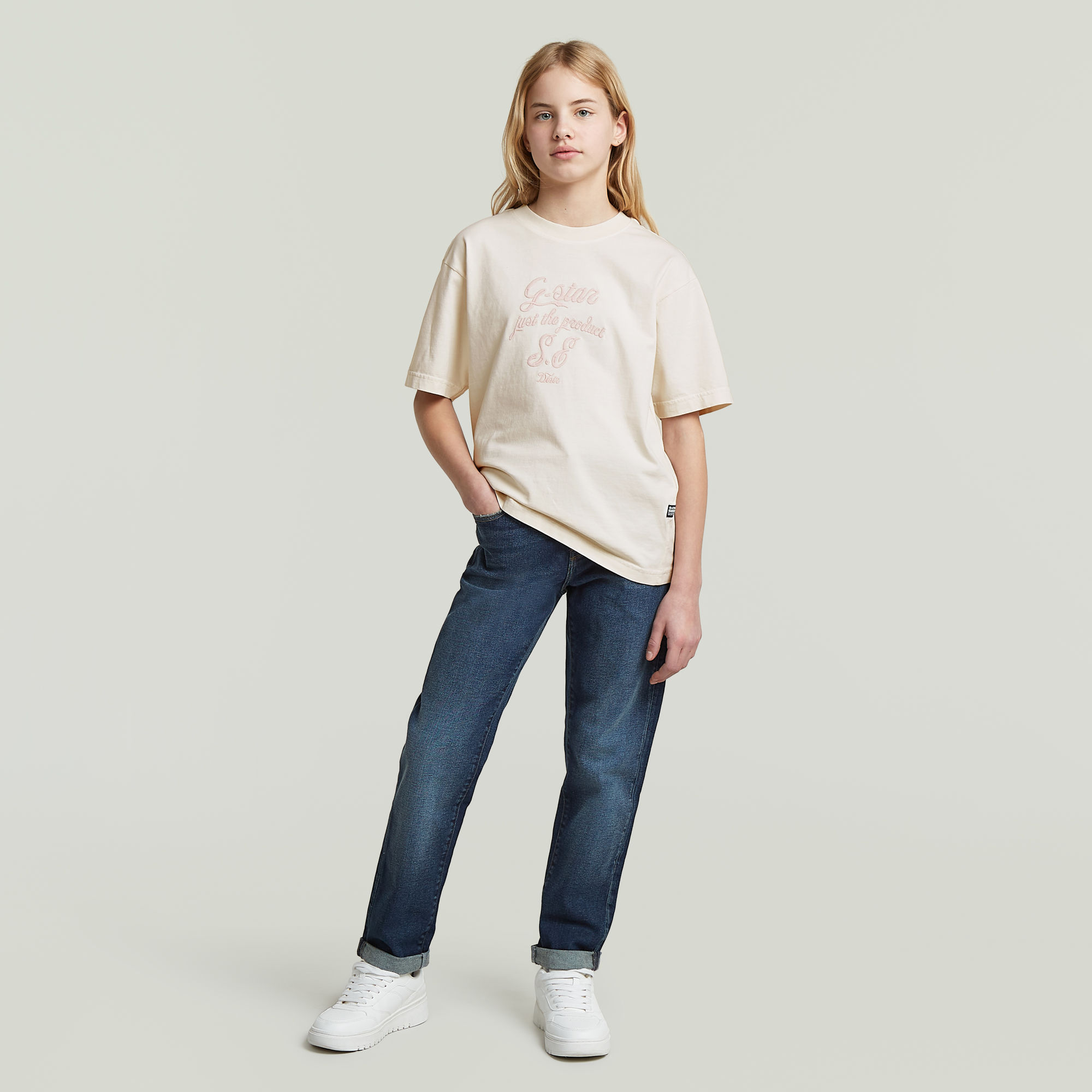 Thumbnail - Girls Oversized Top - Beige - mädchen