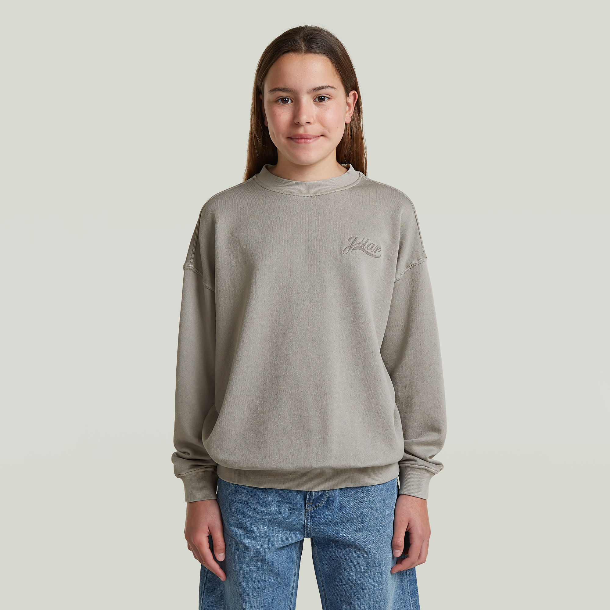 Girls Oversized Crew Sweatshirt - Grau - mädchen