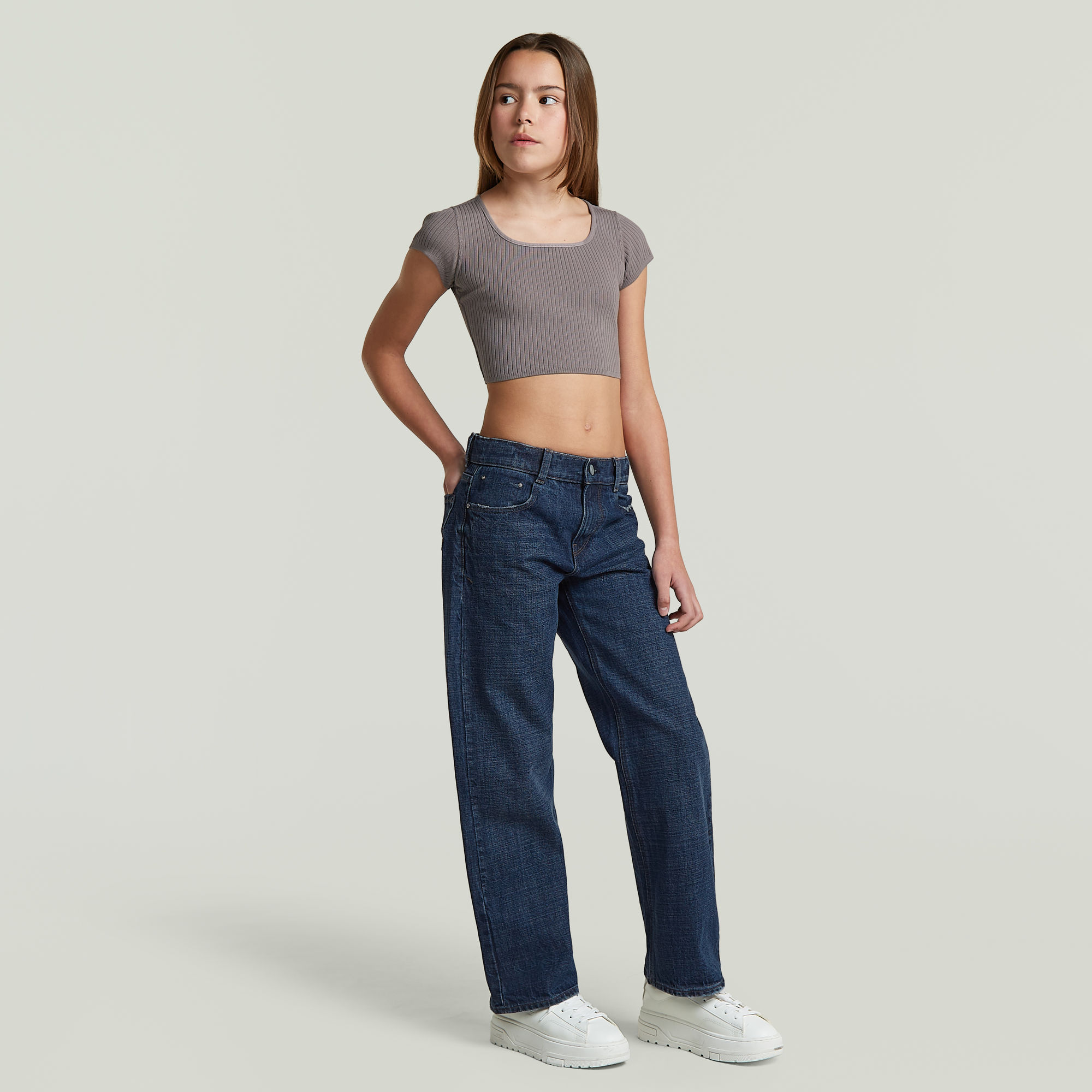 Thumbnail - Girls South Tee - Grau - mädchen