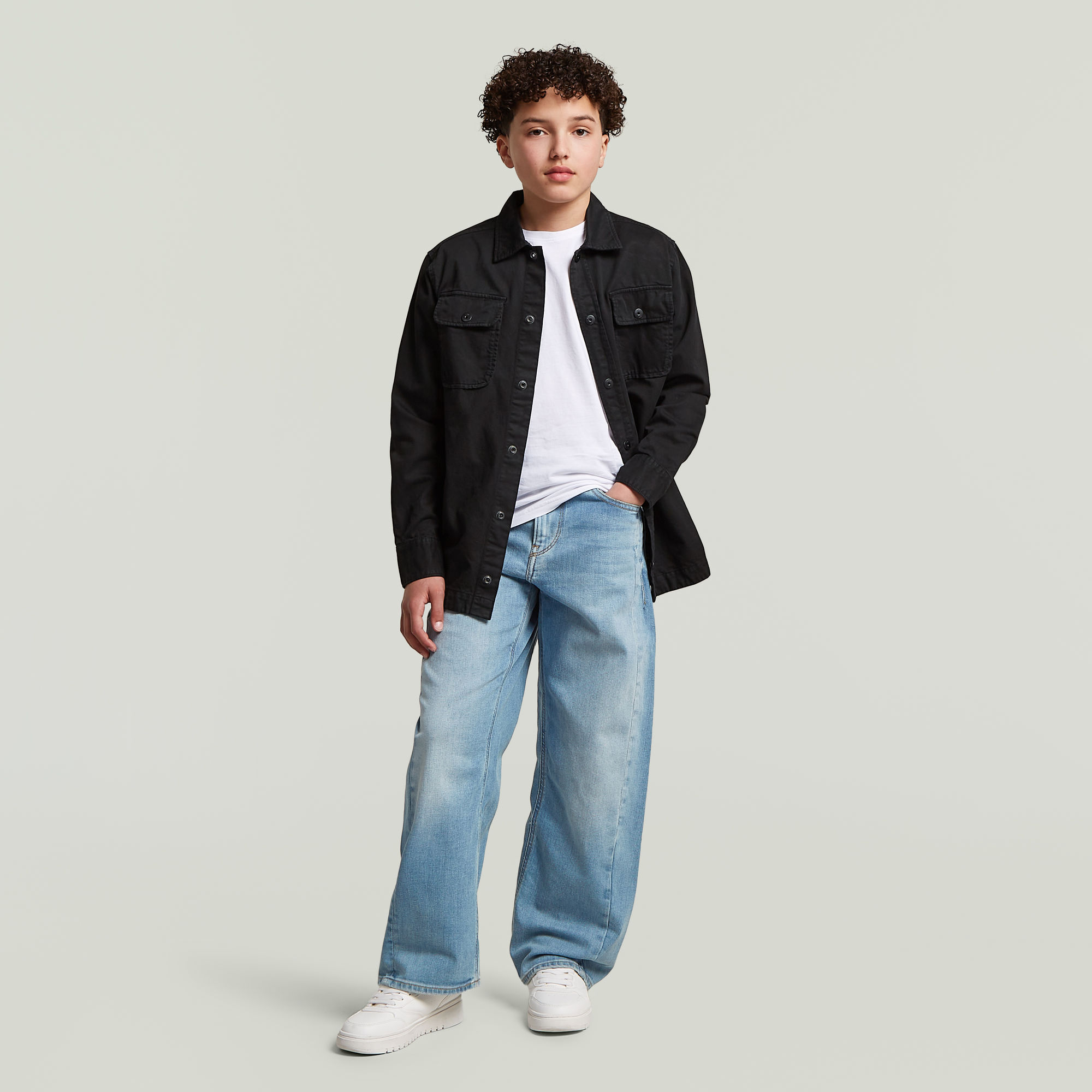 Thumbnail - Boys GPO Overshirt - Schwarz - jungen