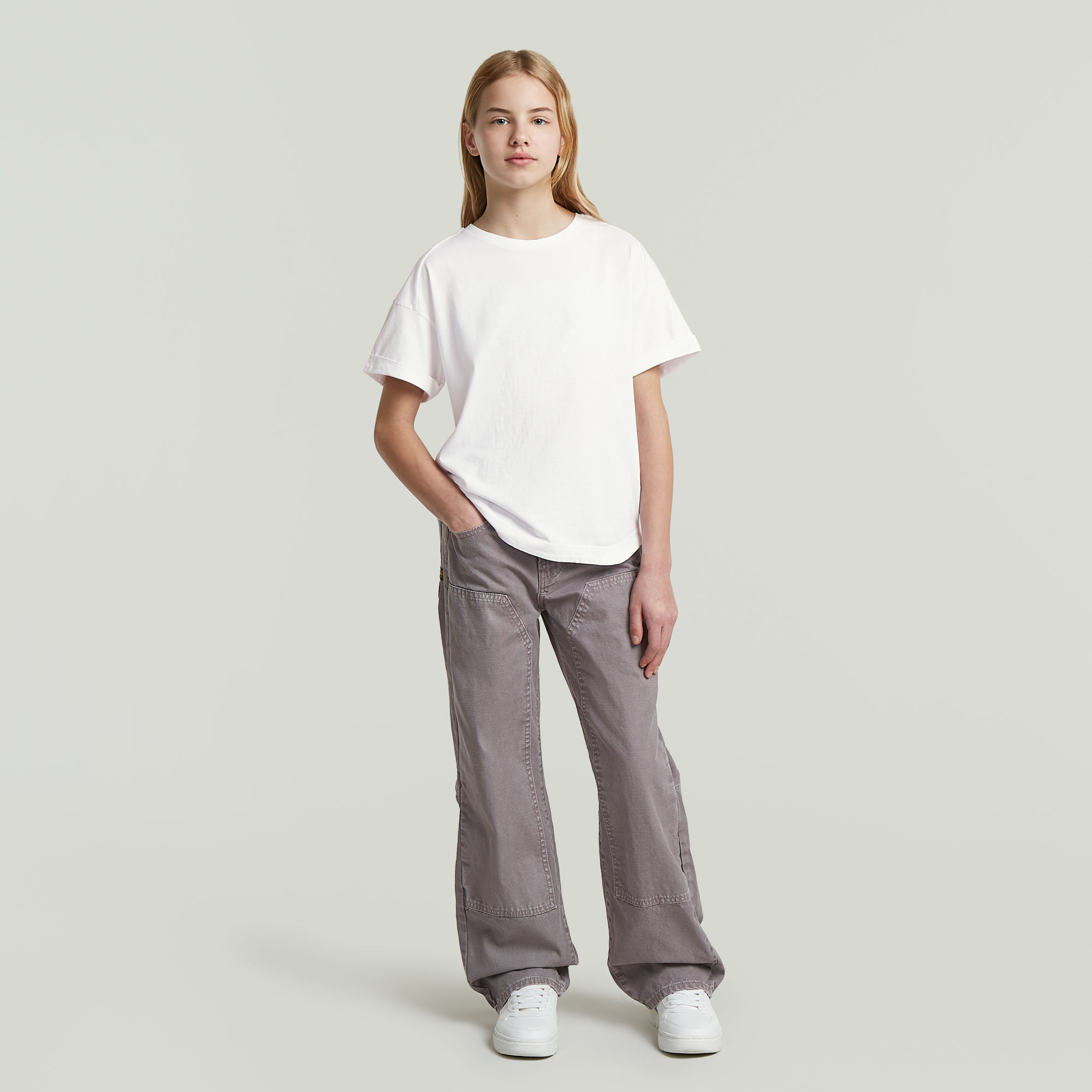 Thumbnail - Girls Bowey 3D Carpenter Loose Hose - Grau - mädchen