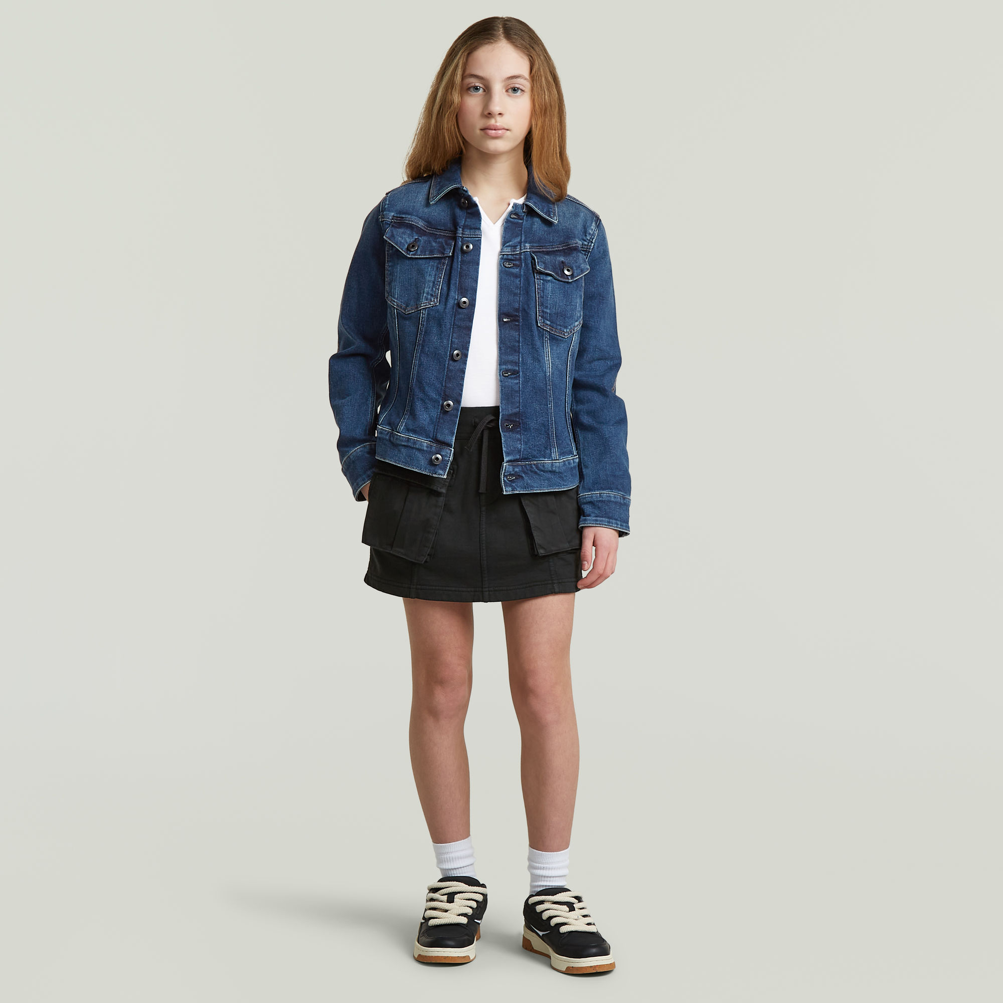 Thumbnail - Girls Mini Cargo Sweat Skirt PM - Schwarz - mädchen