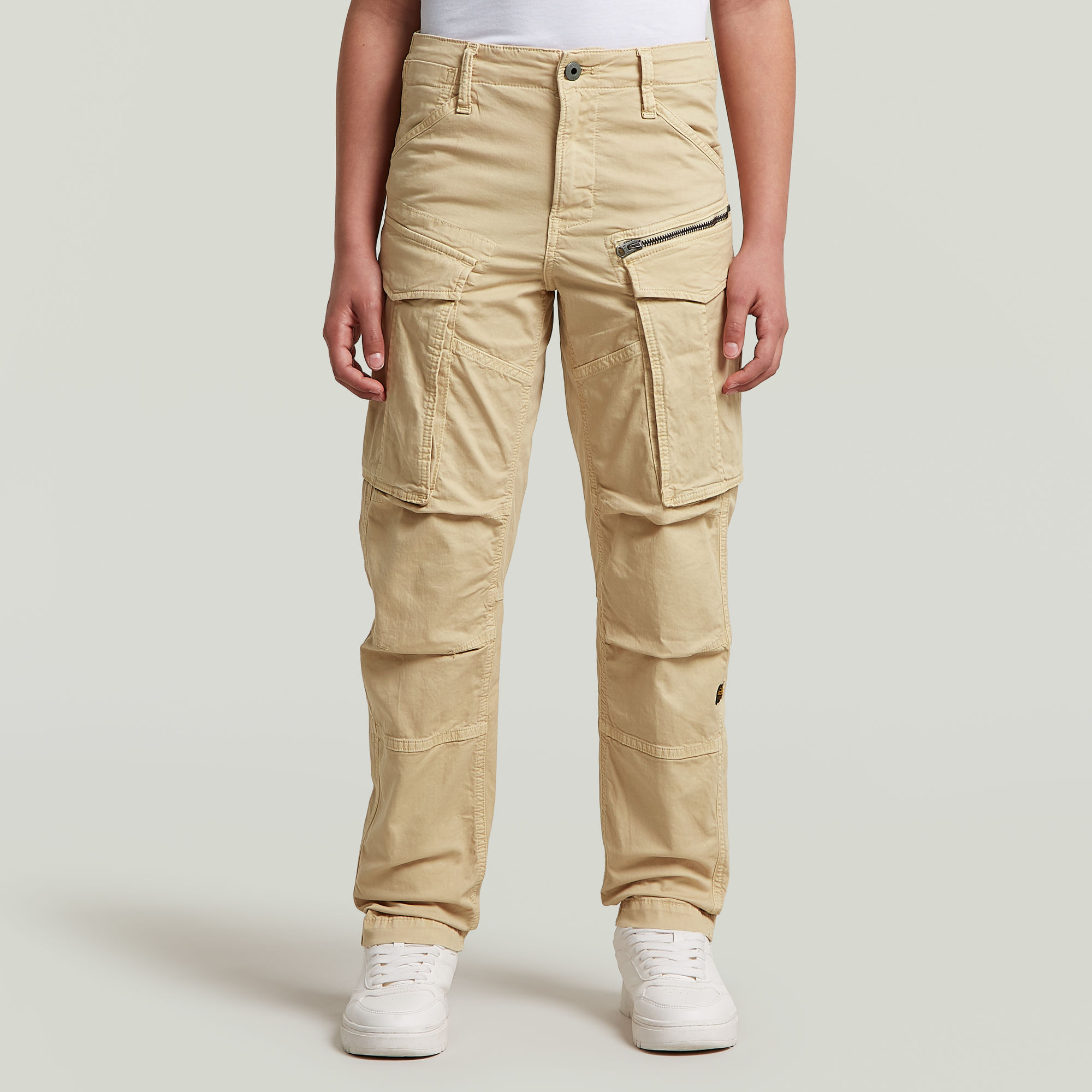Boys Rovic Zip 3D Regular Tapered Hose - Beige - jungen